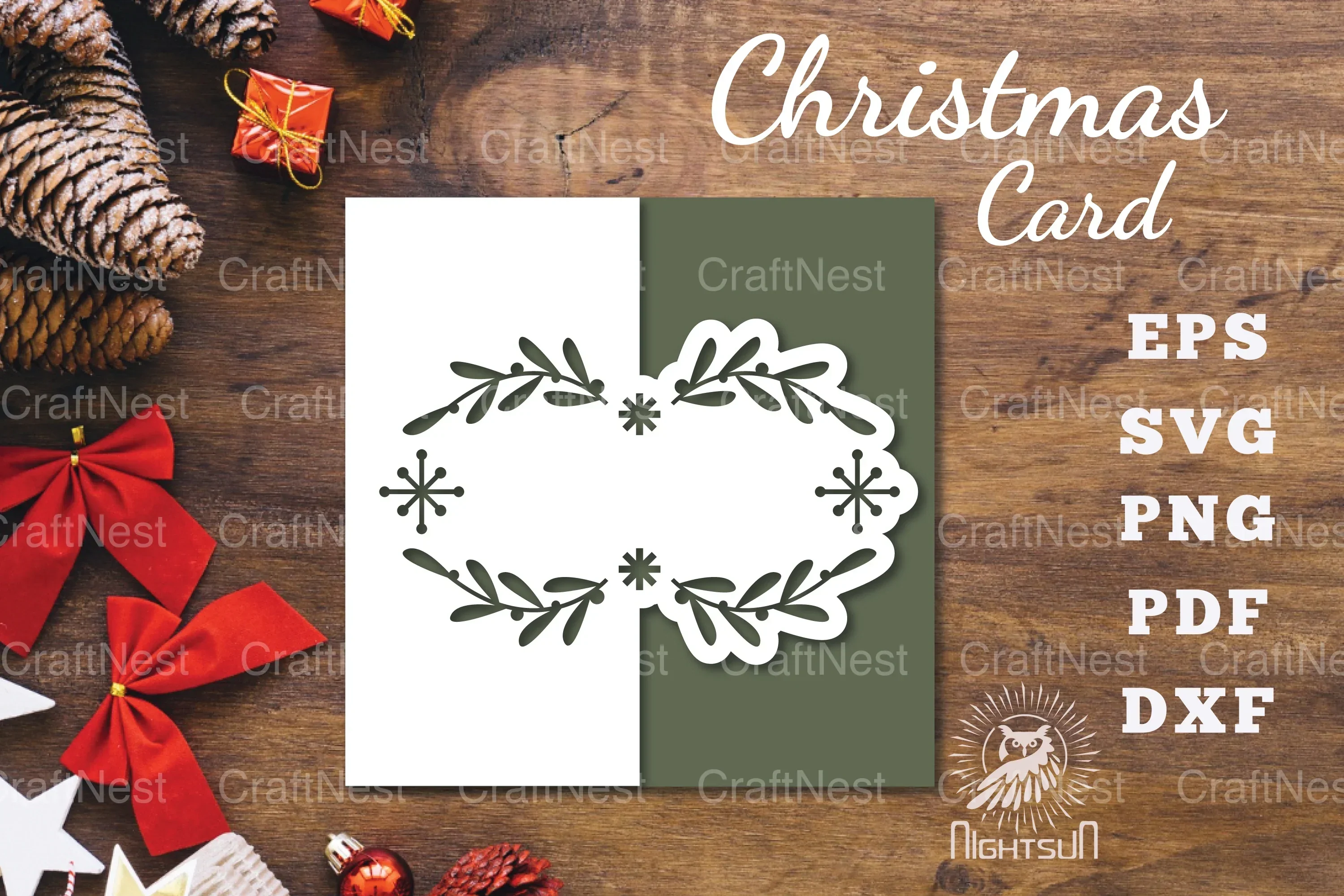 1582 Christmas Papercut Card Clipart Bundle