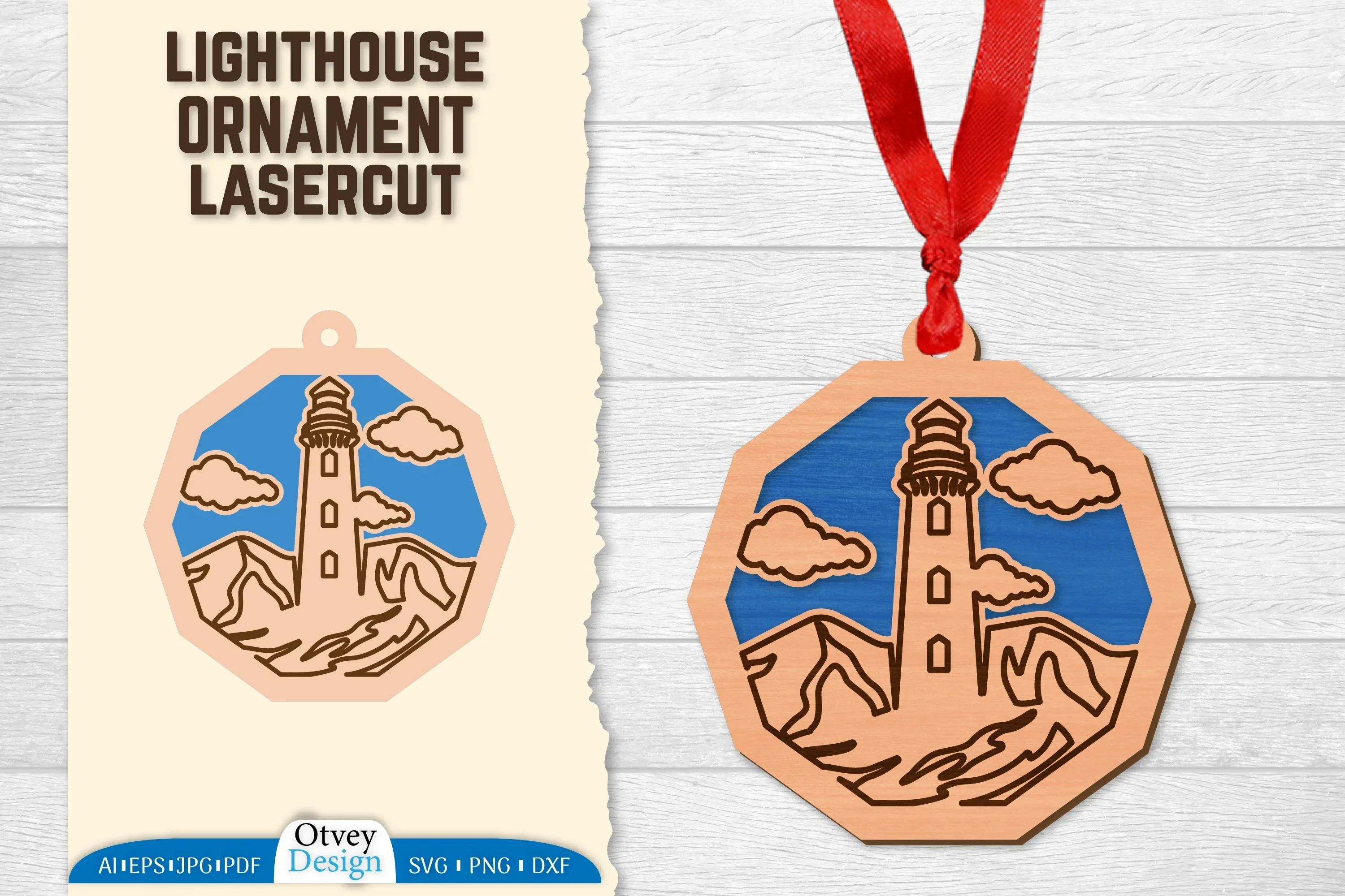 Lighthouse Lasercut Ornament SVG Bundle