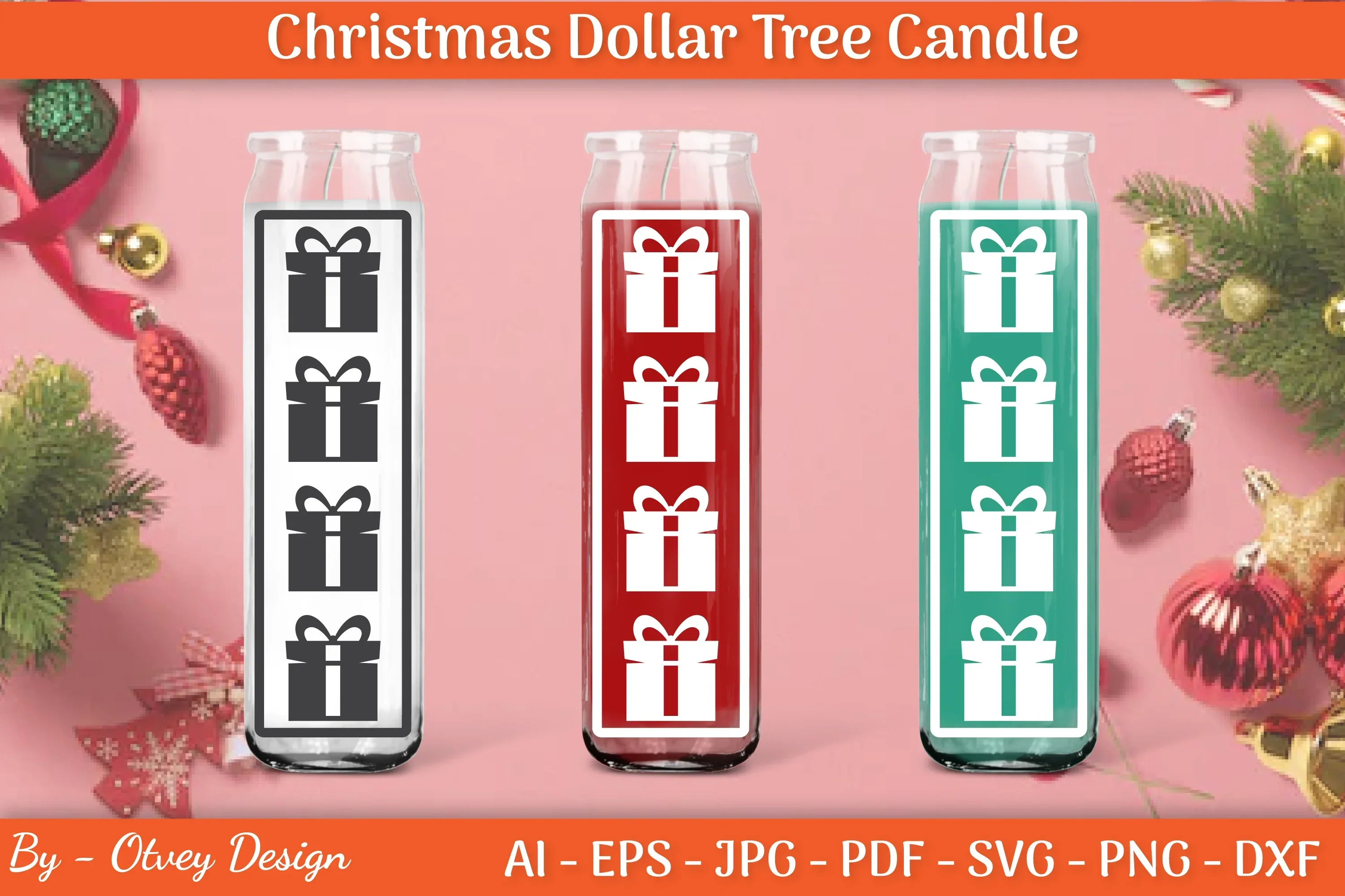 Dollar Christmas Candle Tree SVG Bundle