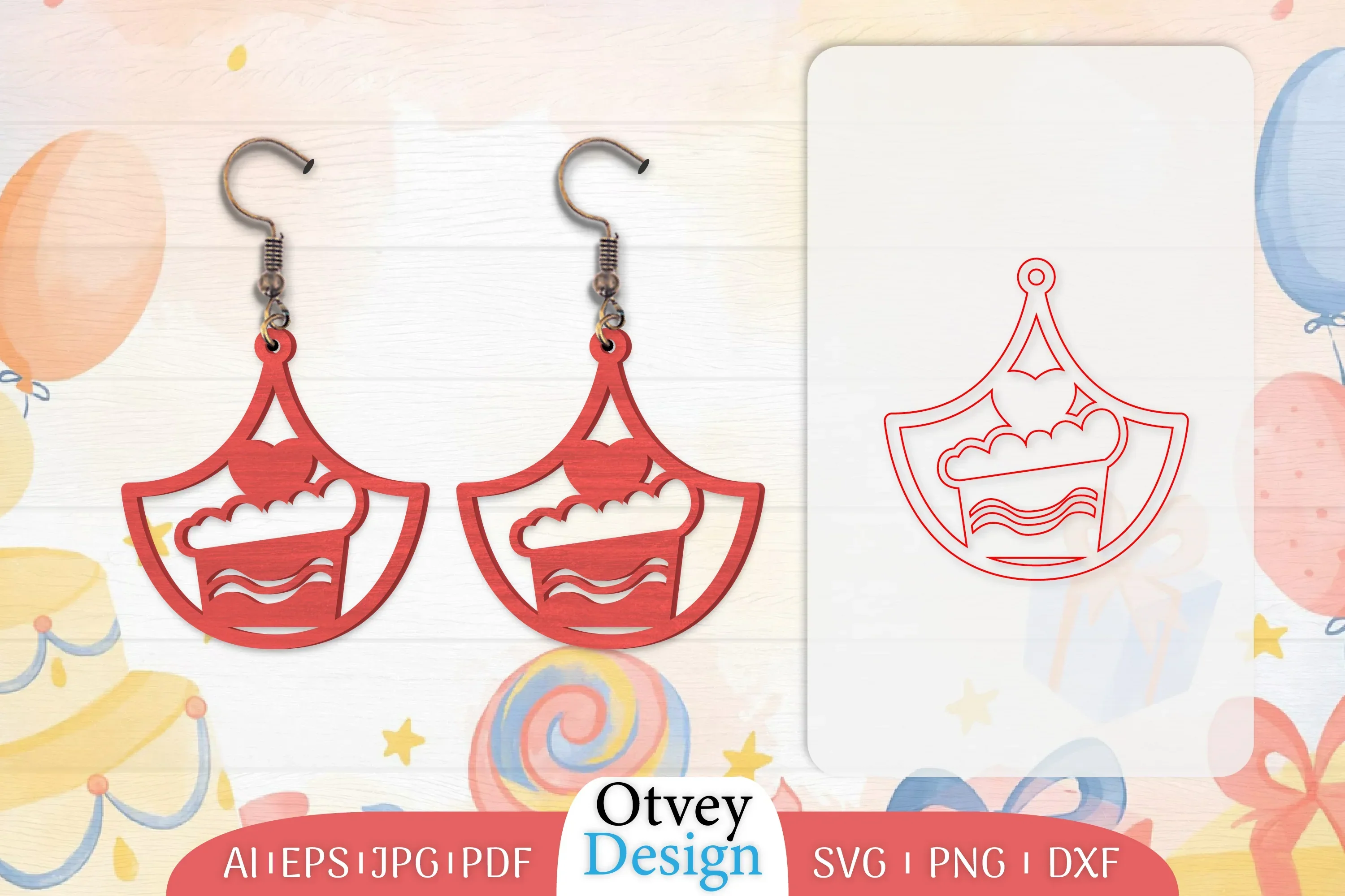 Birthday Earrings Lasercut SVG Bundle