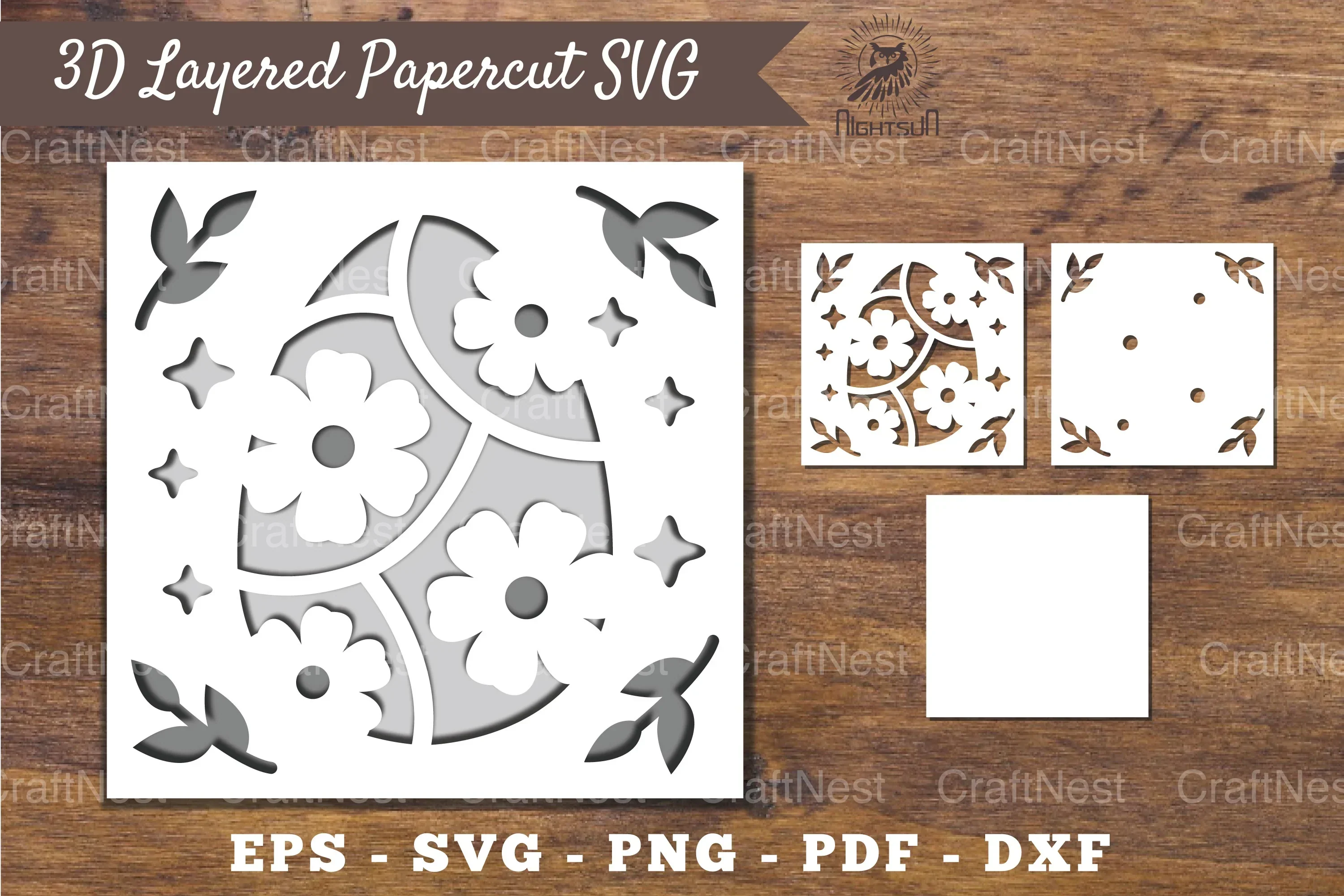 3D Easter Egg Layered Papercut Clipart Bundle