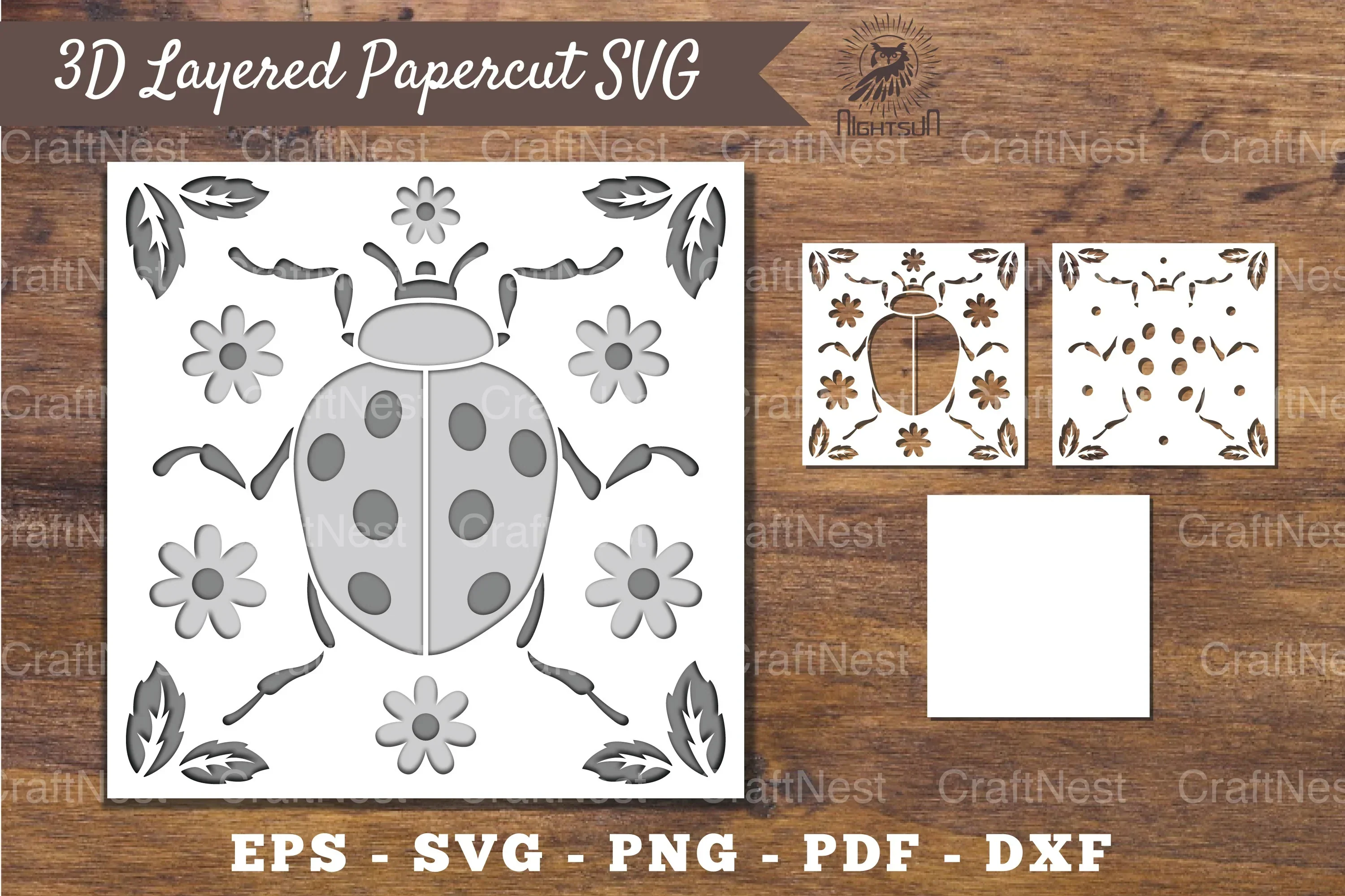 3D Insect Layered Papercut Clipart Bundle