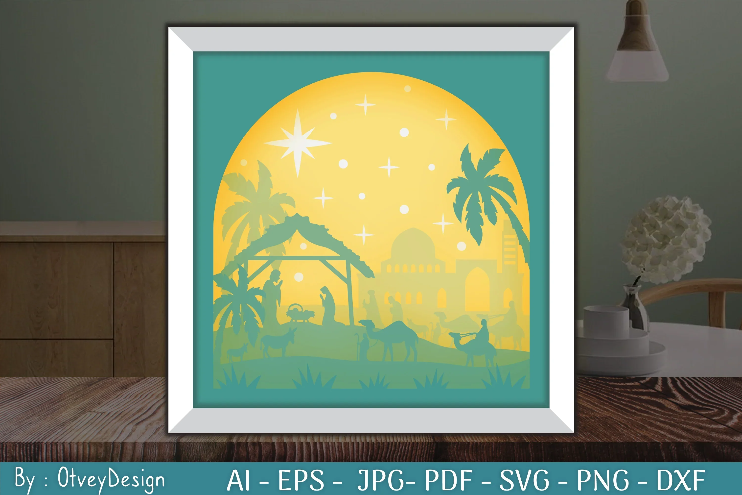 3D Nativity Scene Christmas Layered Papercut SVG Bundle - Image 4