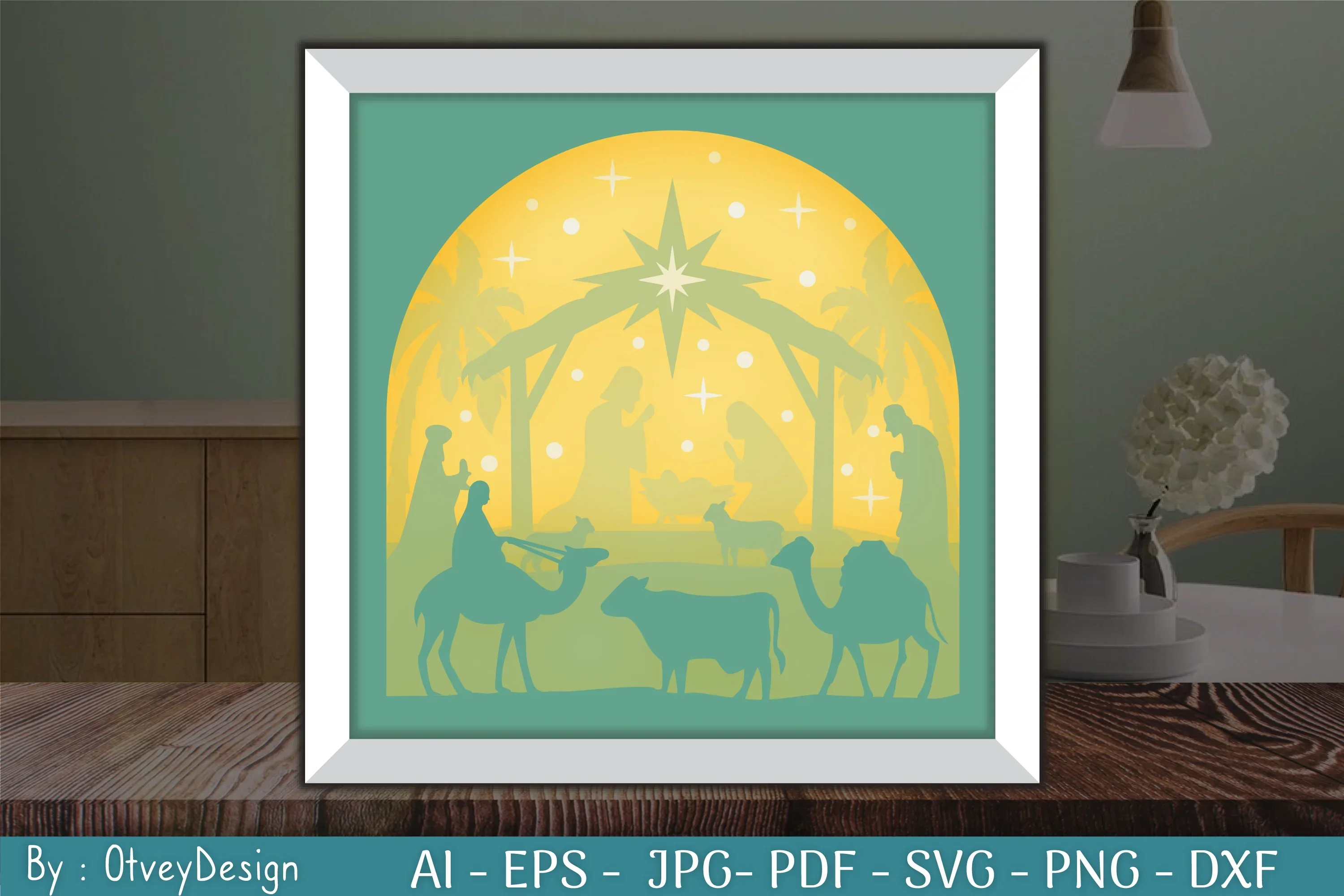 3D Nativity Scene Christmas Layered Papercut SVG Bundle - Image 4