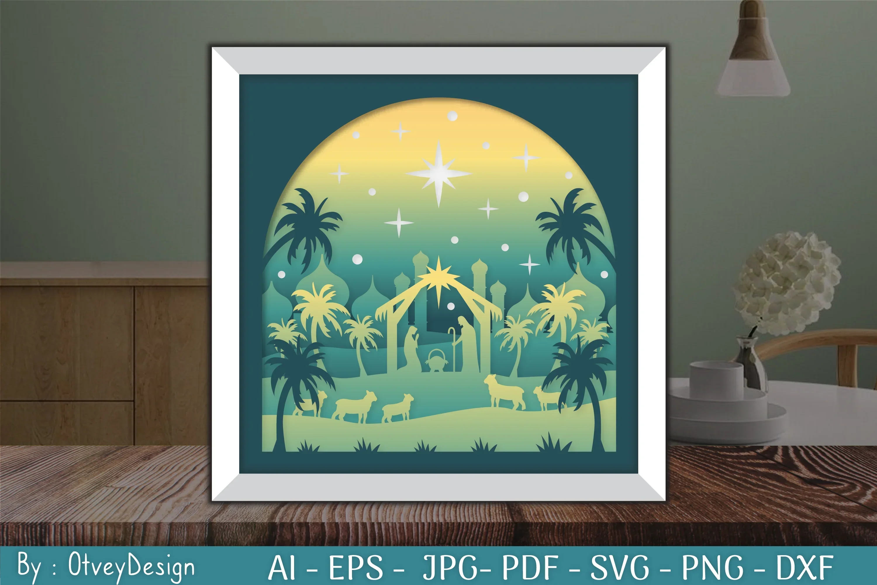 3D Nativity Scene Christmas Layered Papercut SVG Bundle - Image 2