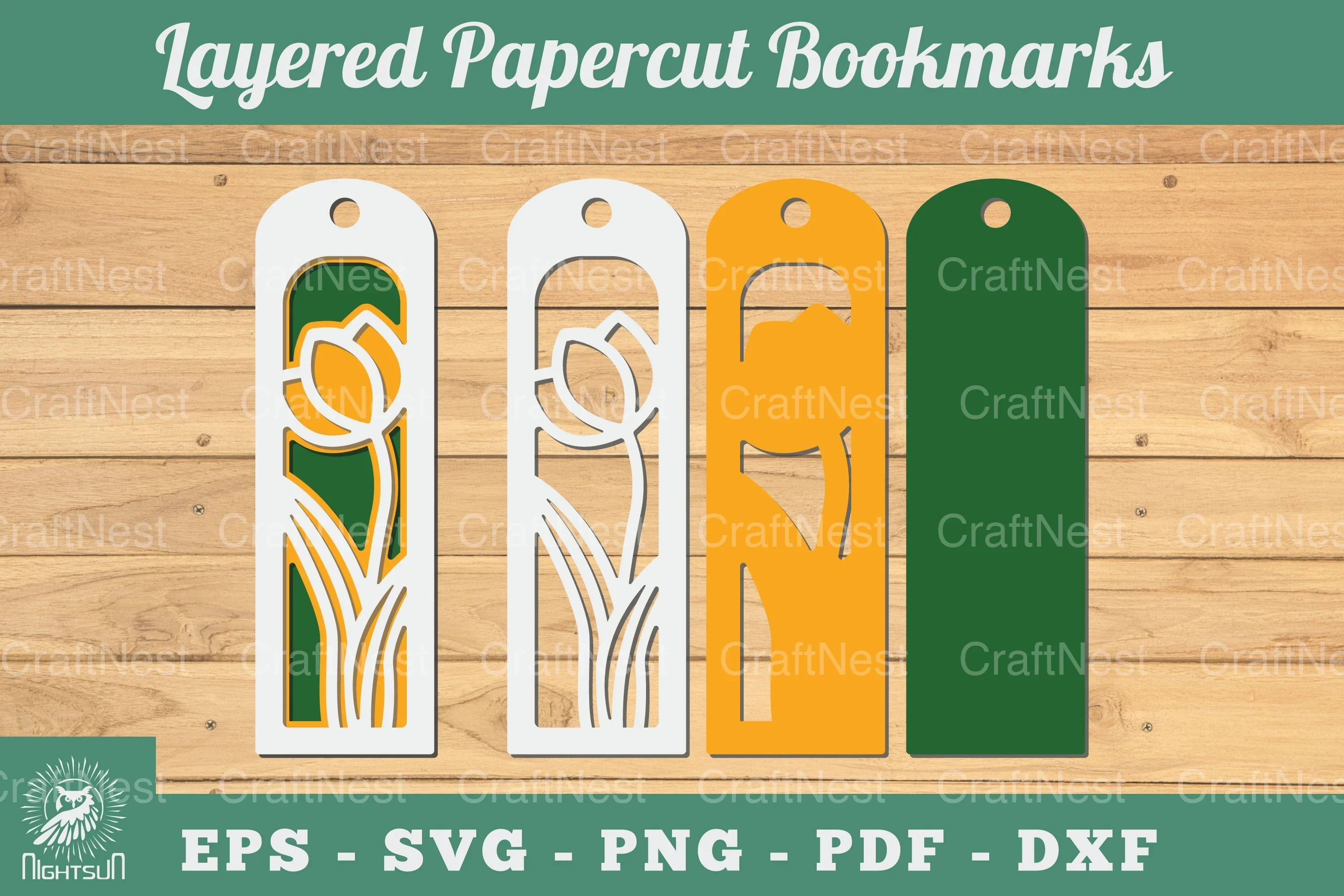 3D Papercut Flower Bookmarks SVG Bundle
