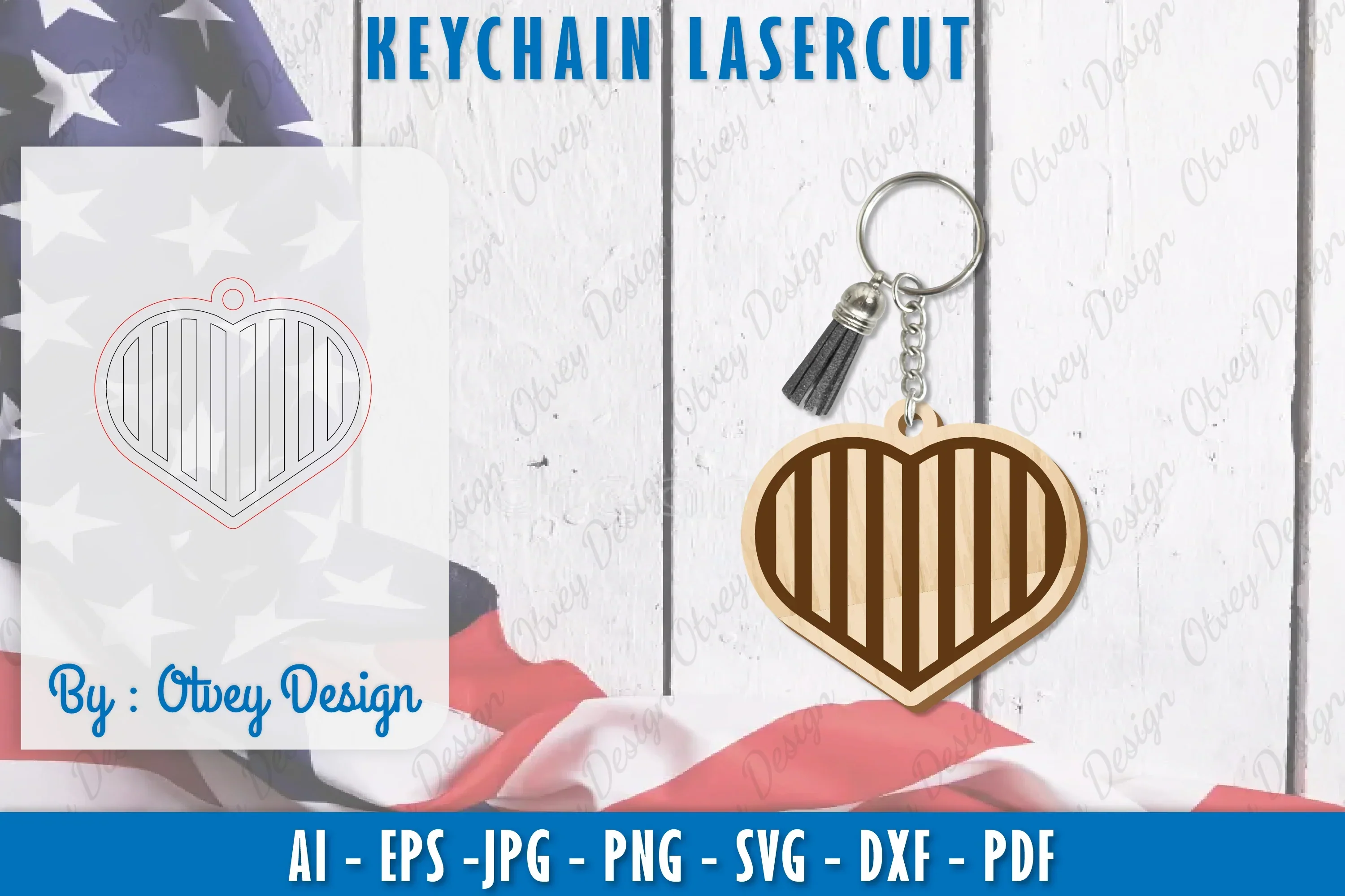 4th of July Keychain SVG Bundle
