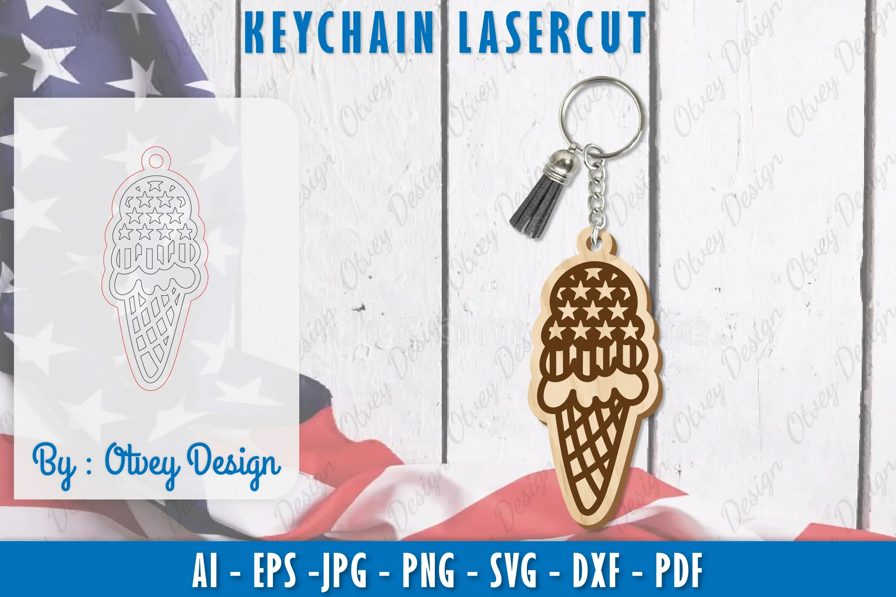 4th of July Keychain SVG Bundle