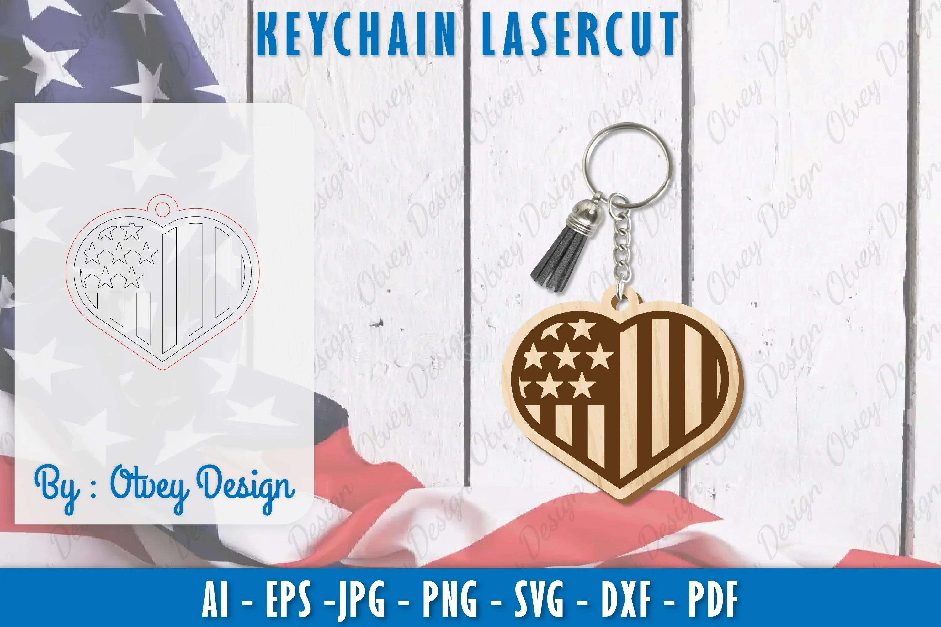4th of July Keychain SVG Bundle