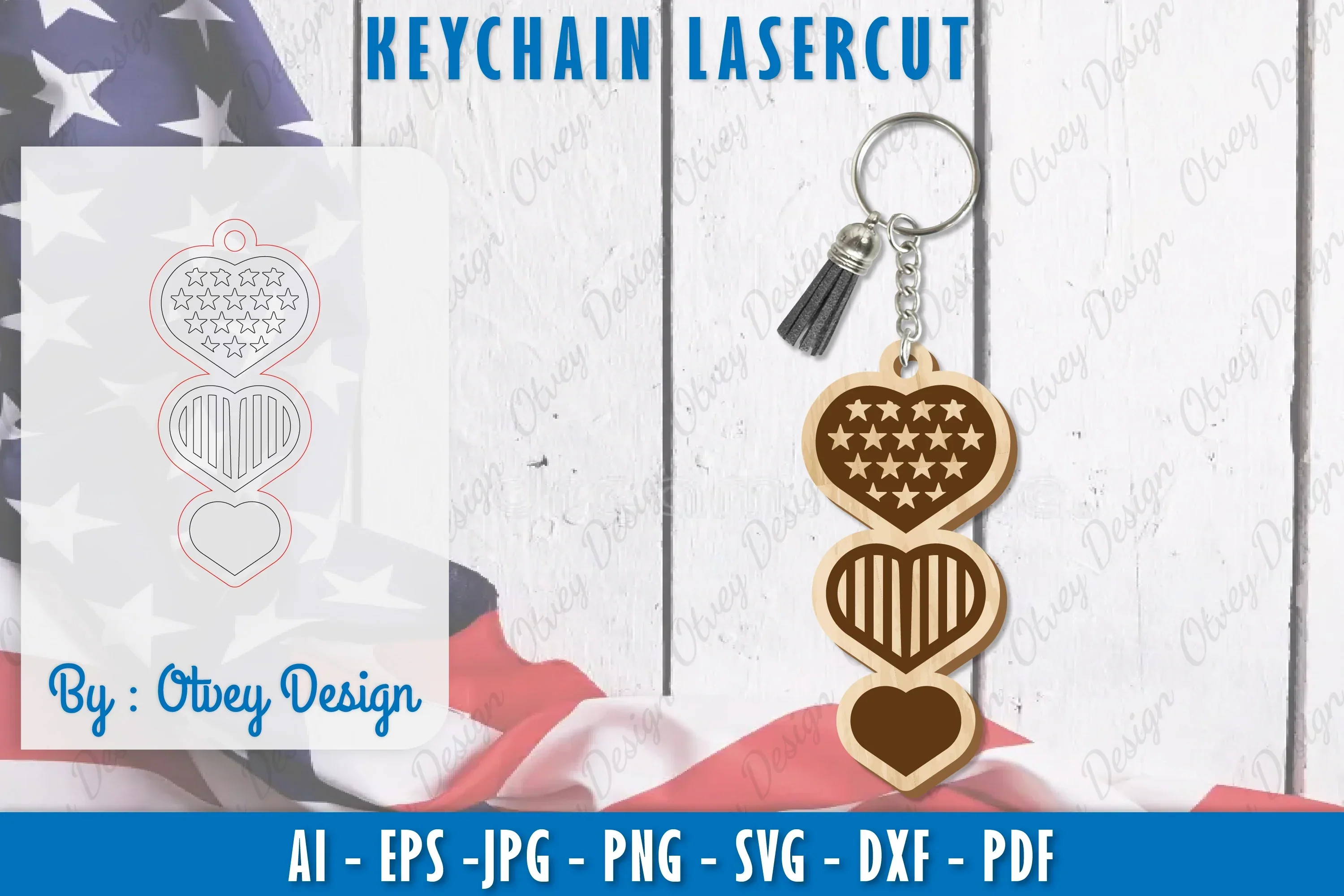 4th of July Keychain SVG Bundle