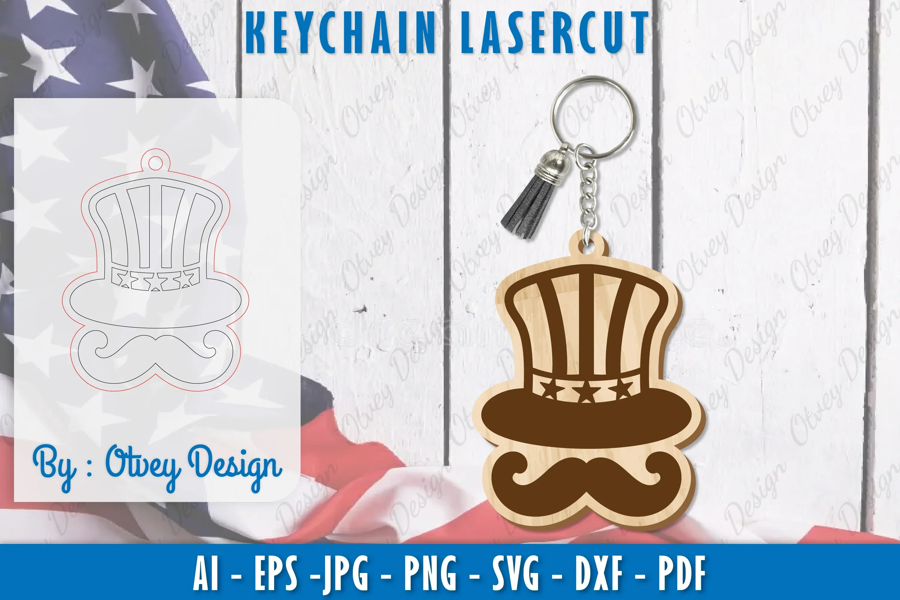 4th of July Keychain SVG Bundle