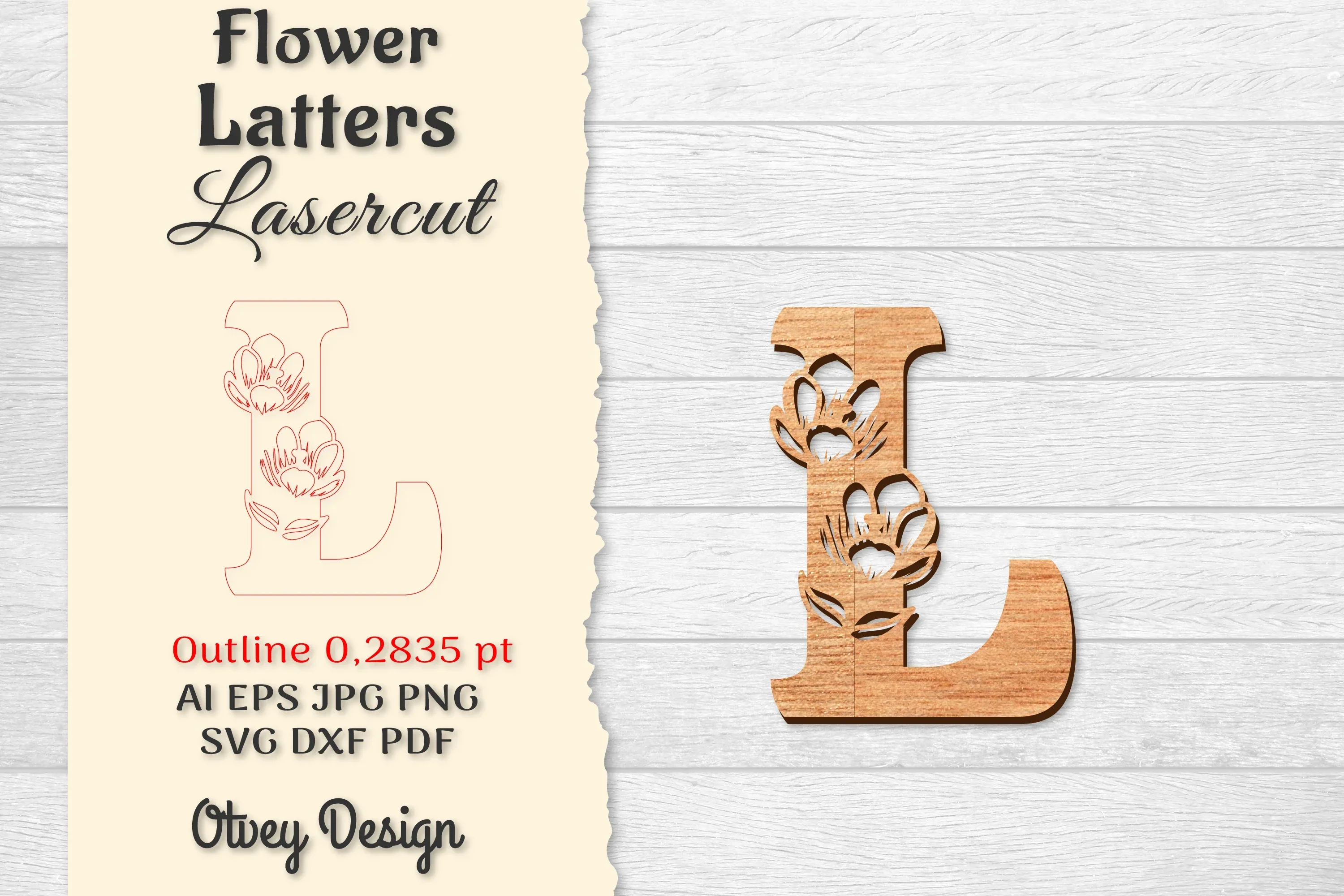 Flower Letters Laser Cut SVG Bundle