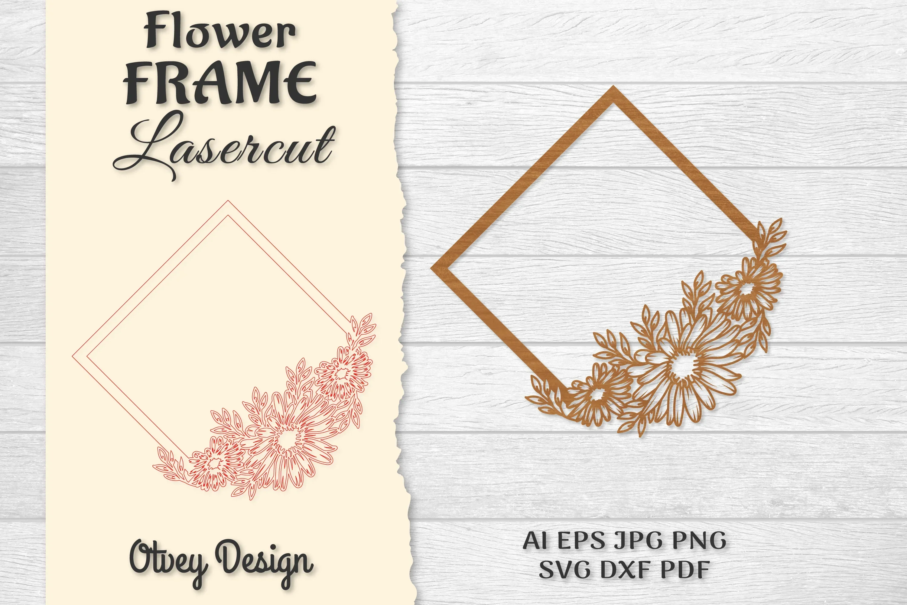 Frame Flower Lasercut SVG Bundle