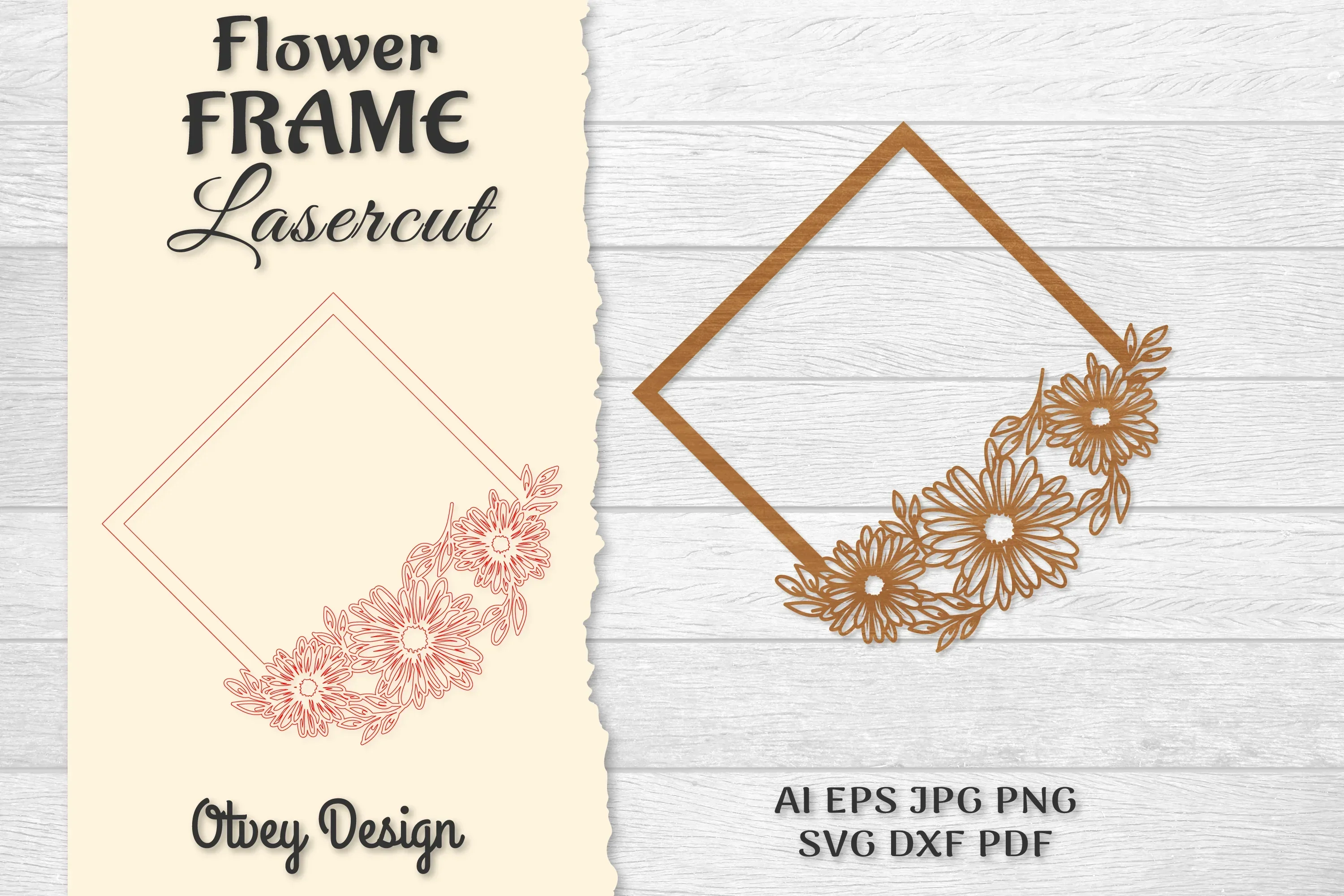 Frame Flower Lasercut SVG Bundle