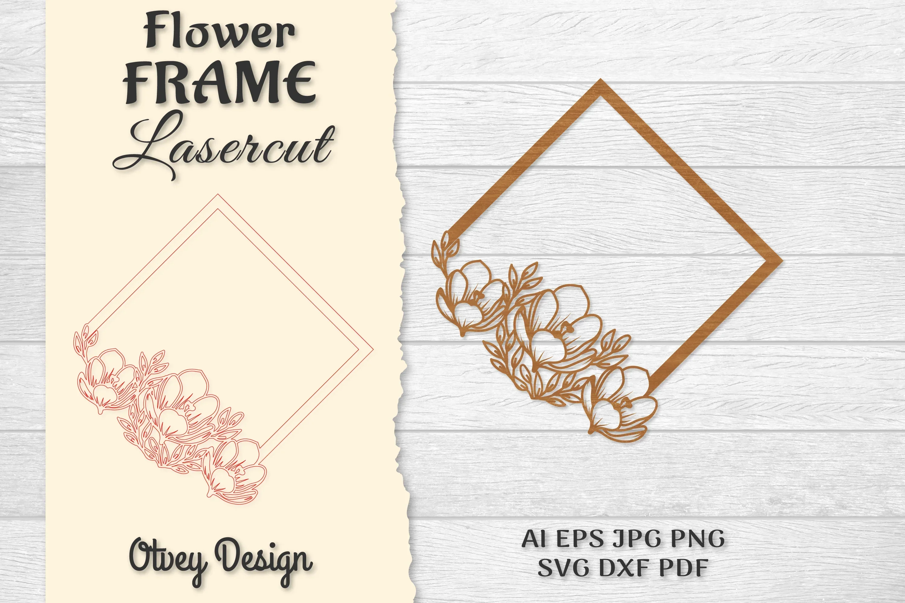 Frame Flower Lasercut SVG Bundle
