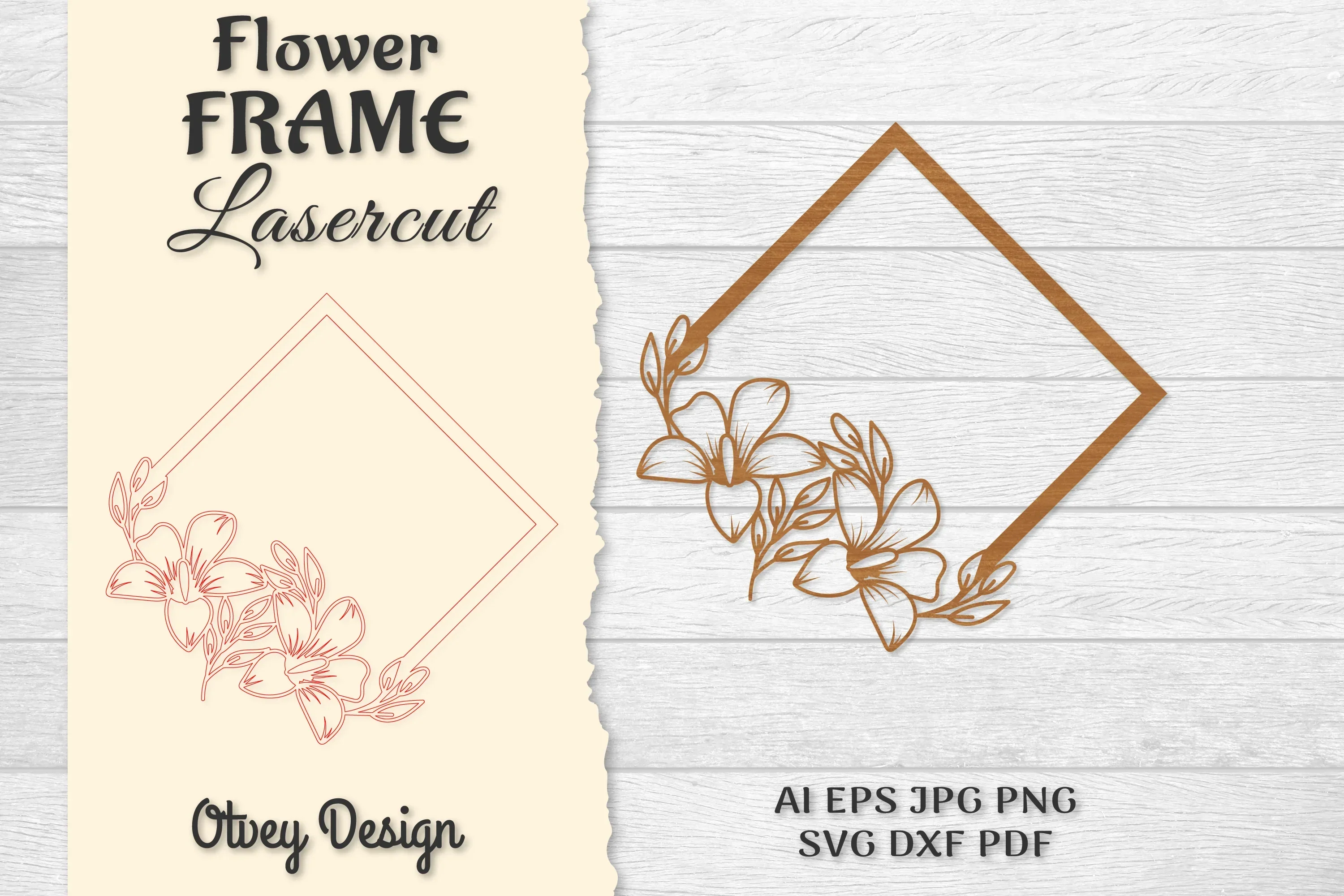 Frame Flower Lasercut SVG Bundle