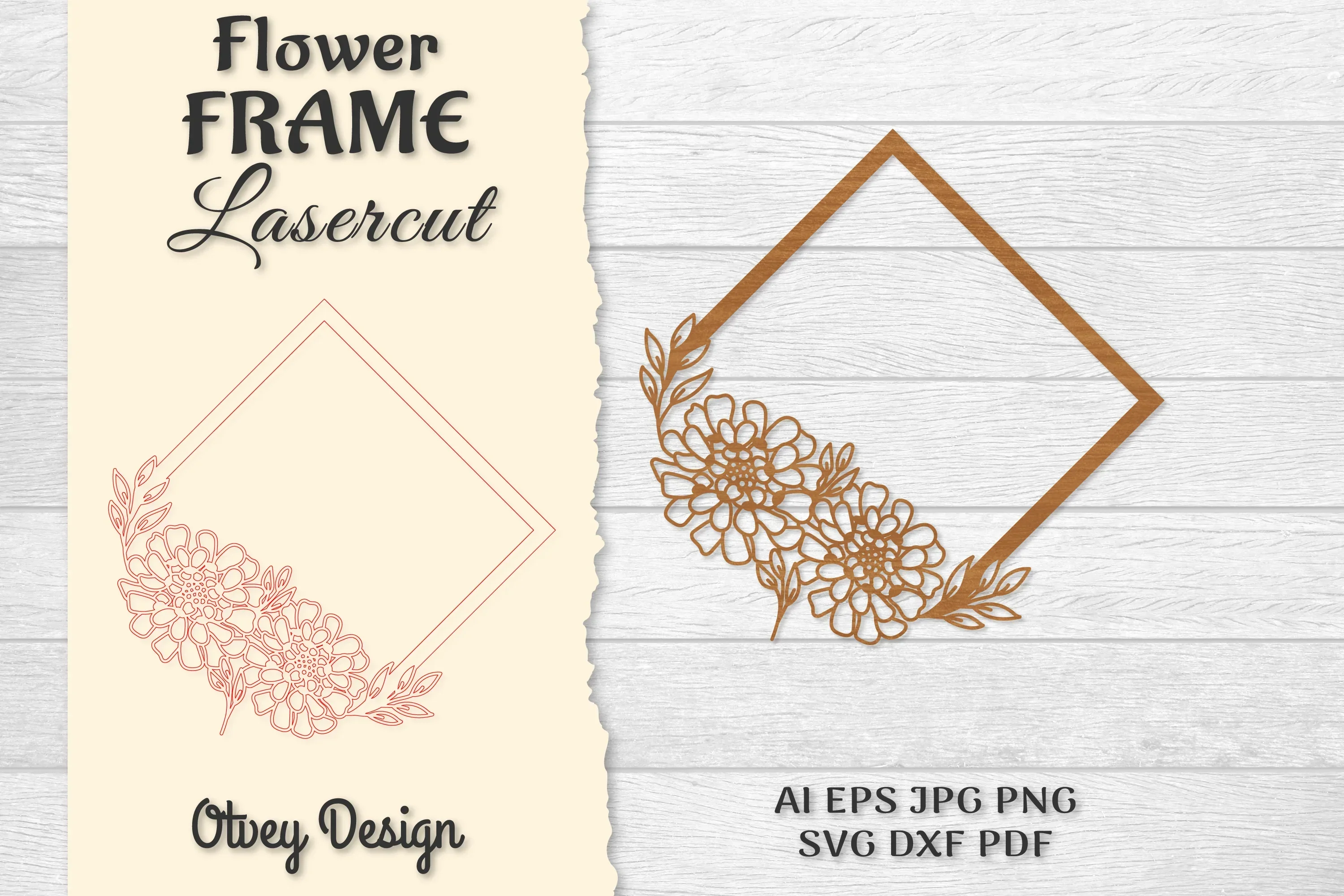 Frame Flower Lasercut SVG Bundle