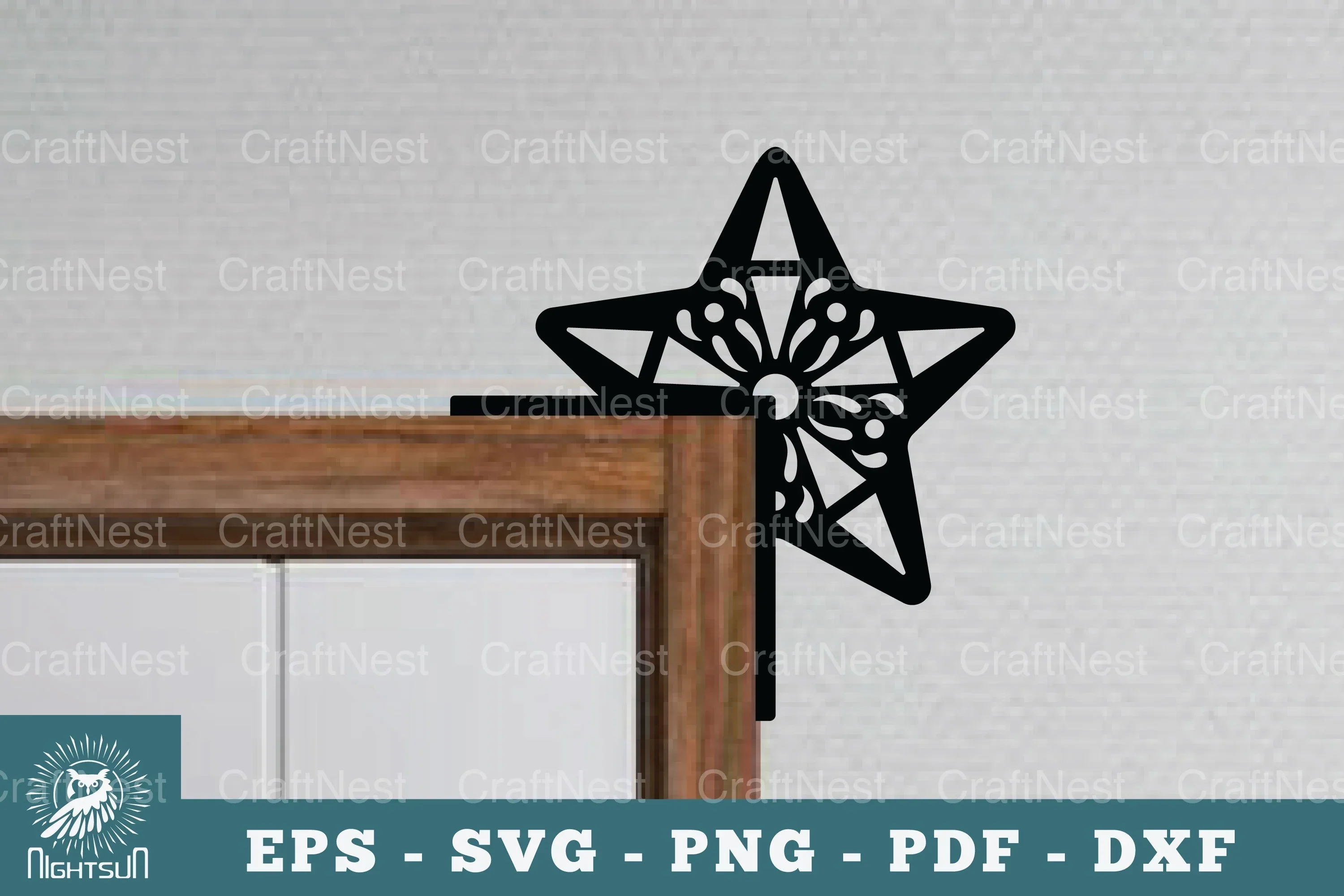6529 Star Door Corner Lasercut Clipart Bundle