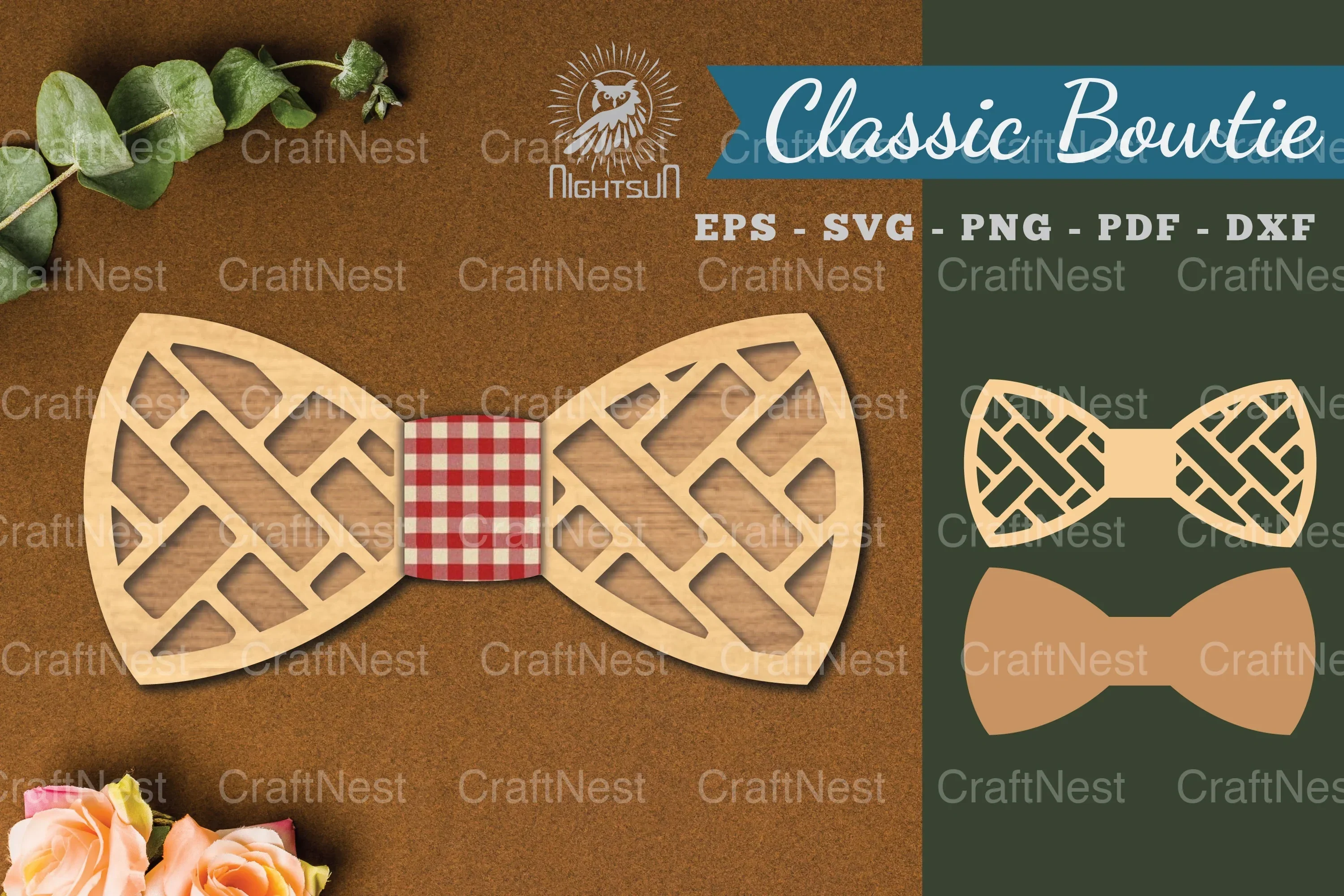 Abstract Pattern Laser Cut Bowtie SVG Bundle