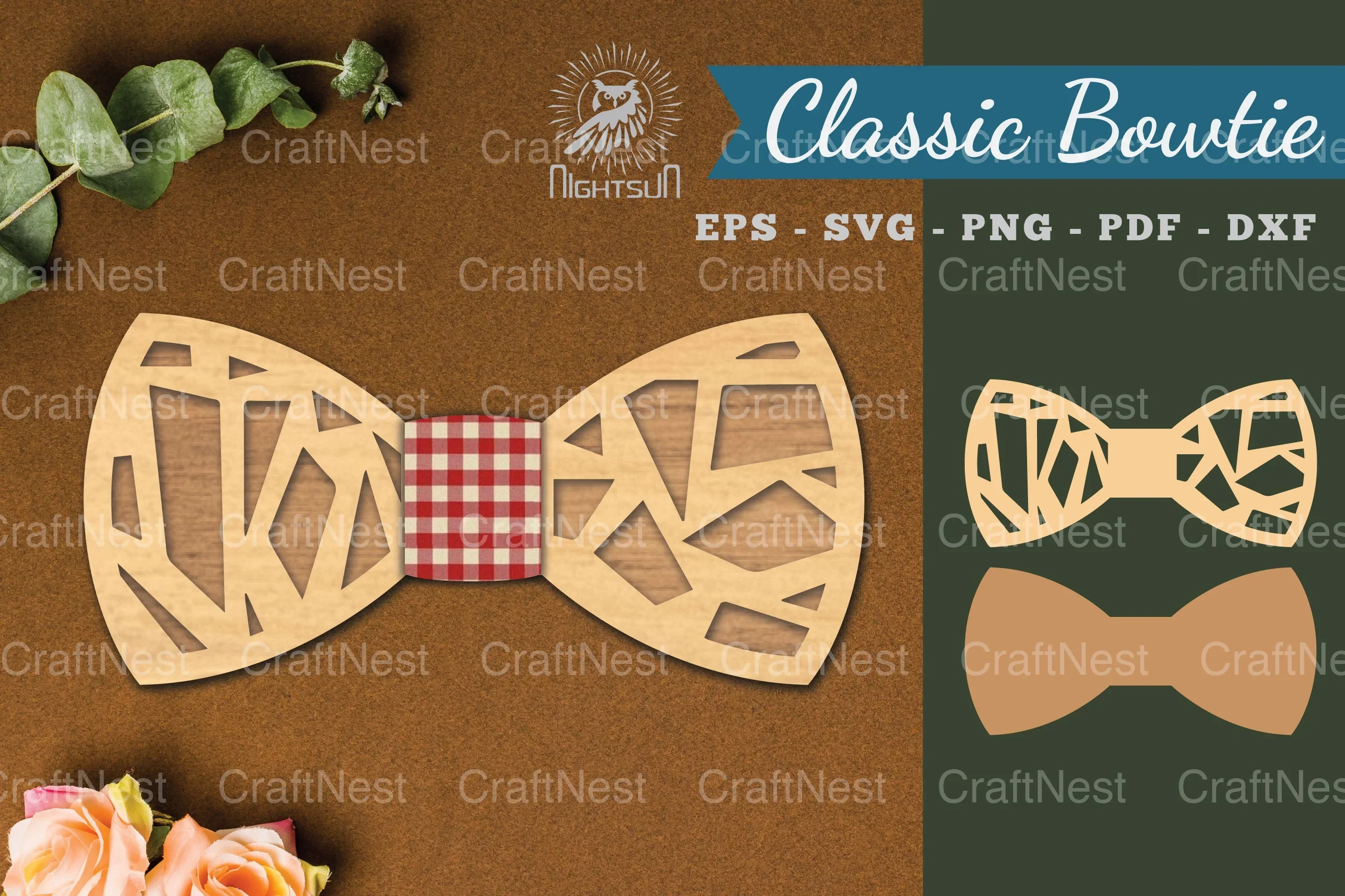 Abstract Pattern Laser Cut Bowtie SVG Bundle