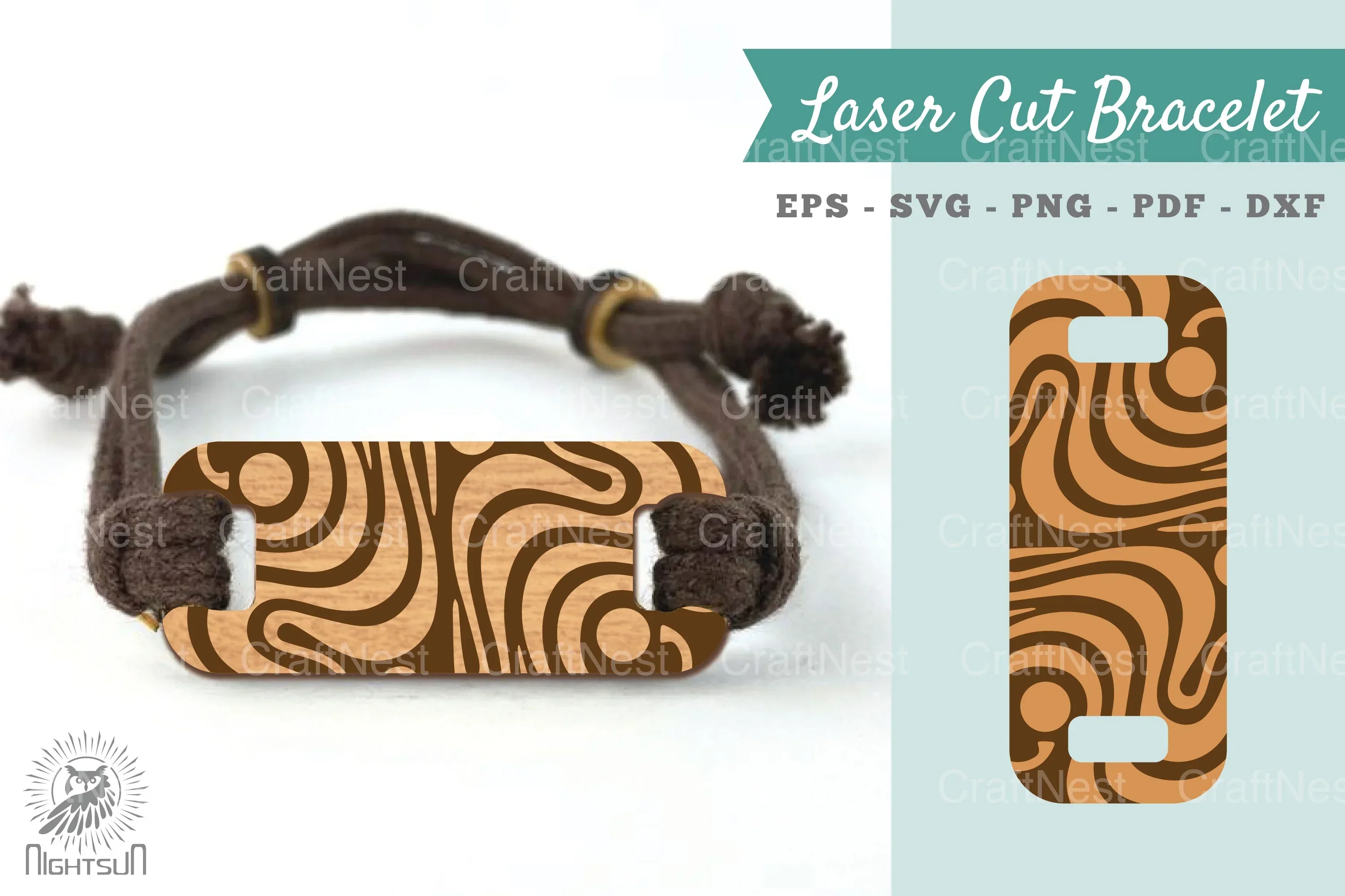 Abstract Pattern Laser Cut Bracelet Design Bundle