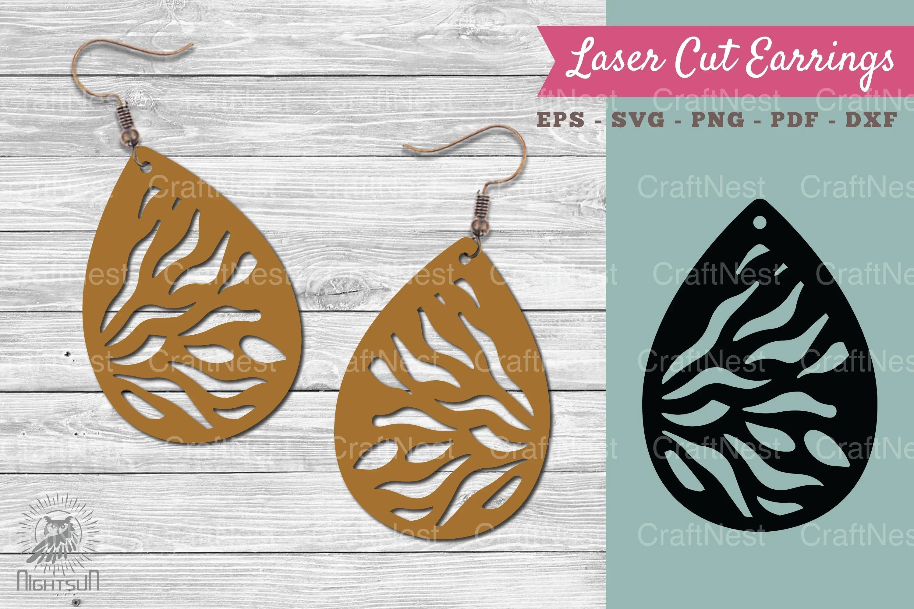 Abstract Pattern Laser Cut Earrings Design Bundle