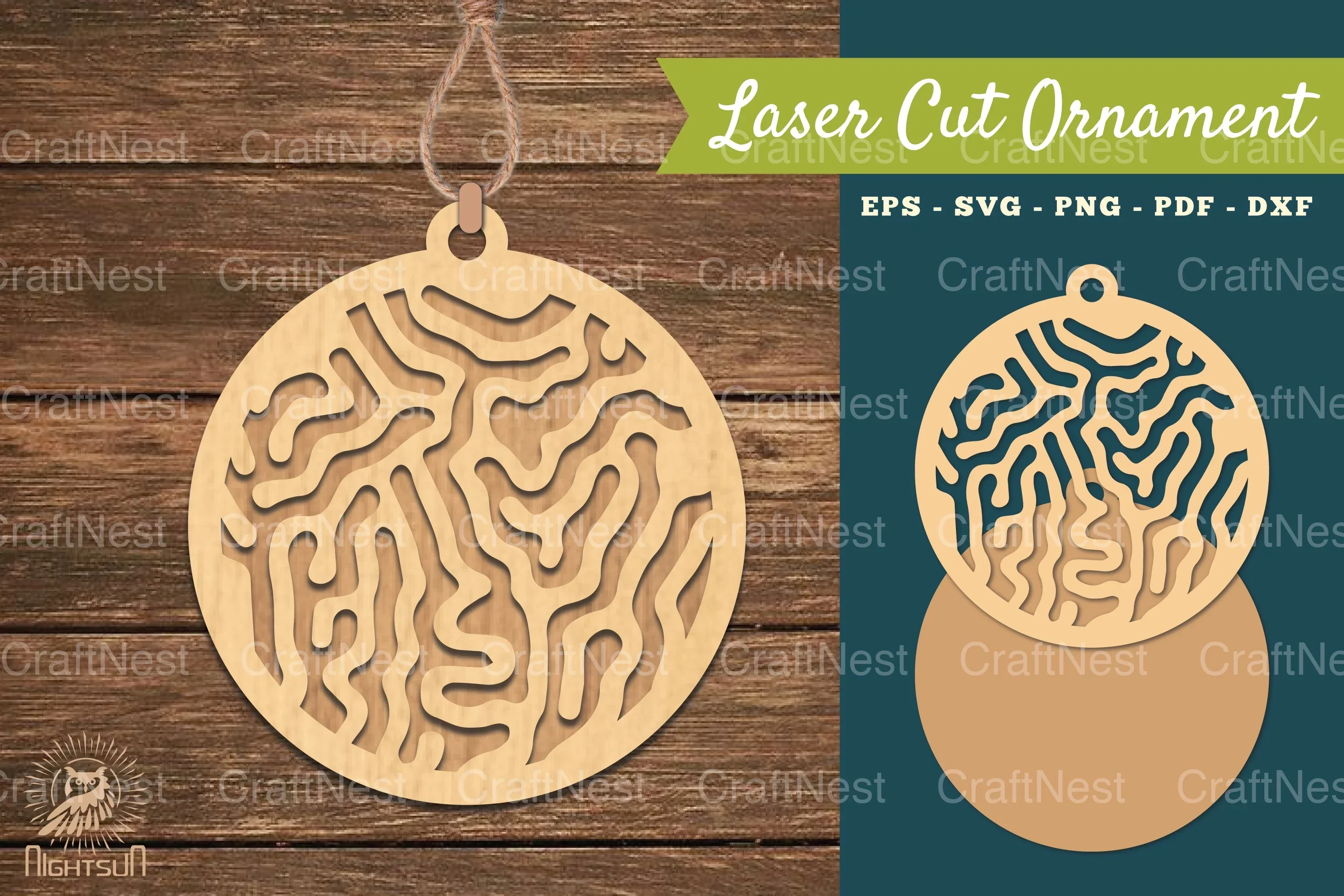 Abstract Pattern Laser Cut Ornament Clipart Bundle