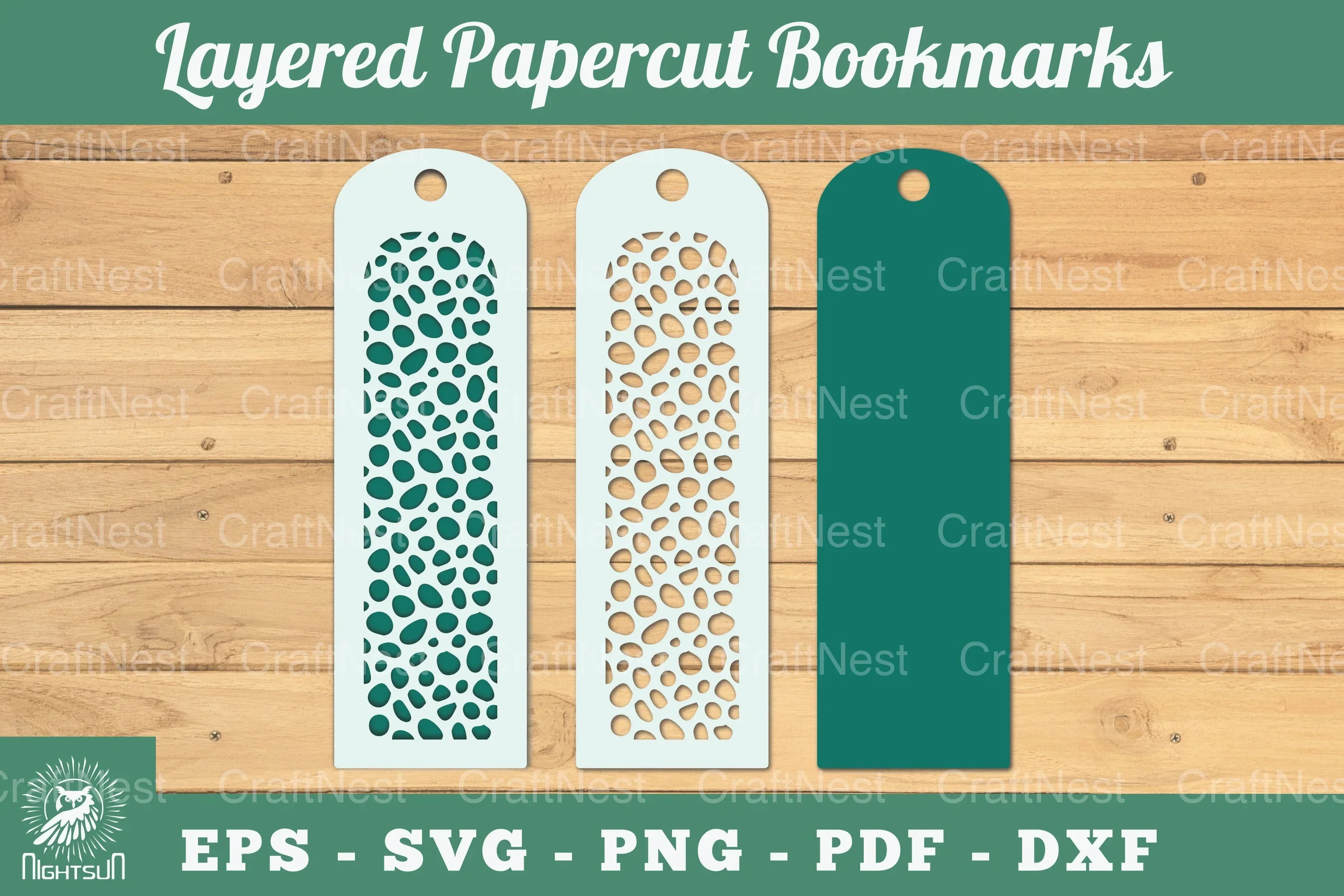 Abstract Pattern Layered Papercut Bookmarks Clipart Bundle