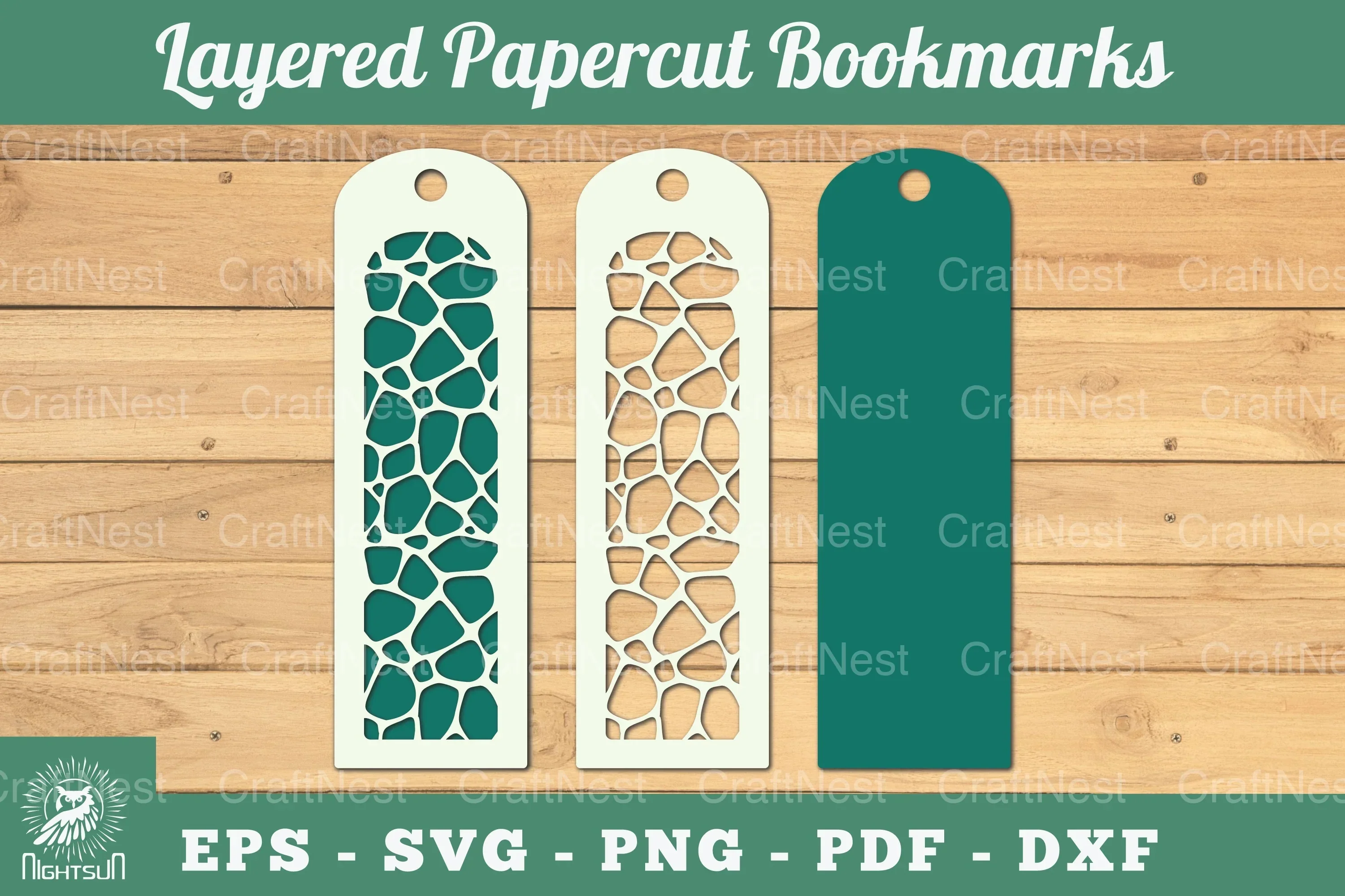Abstract Pattern Layered Papercut Bookmarks Clipart Bundle