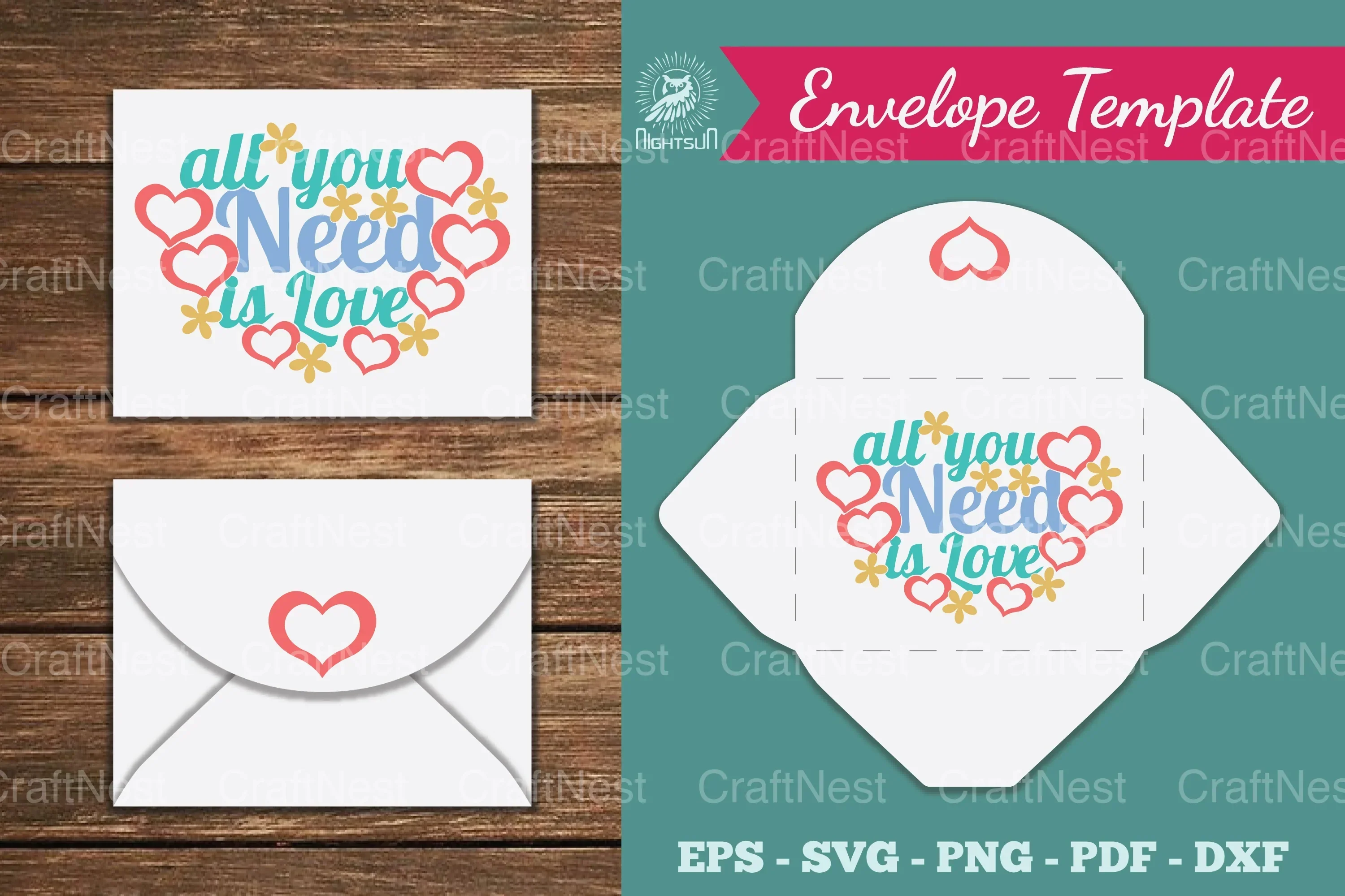 All You Need Is Love Envelope Template Bundle