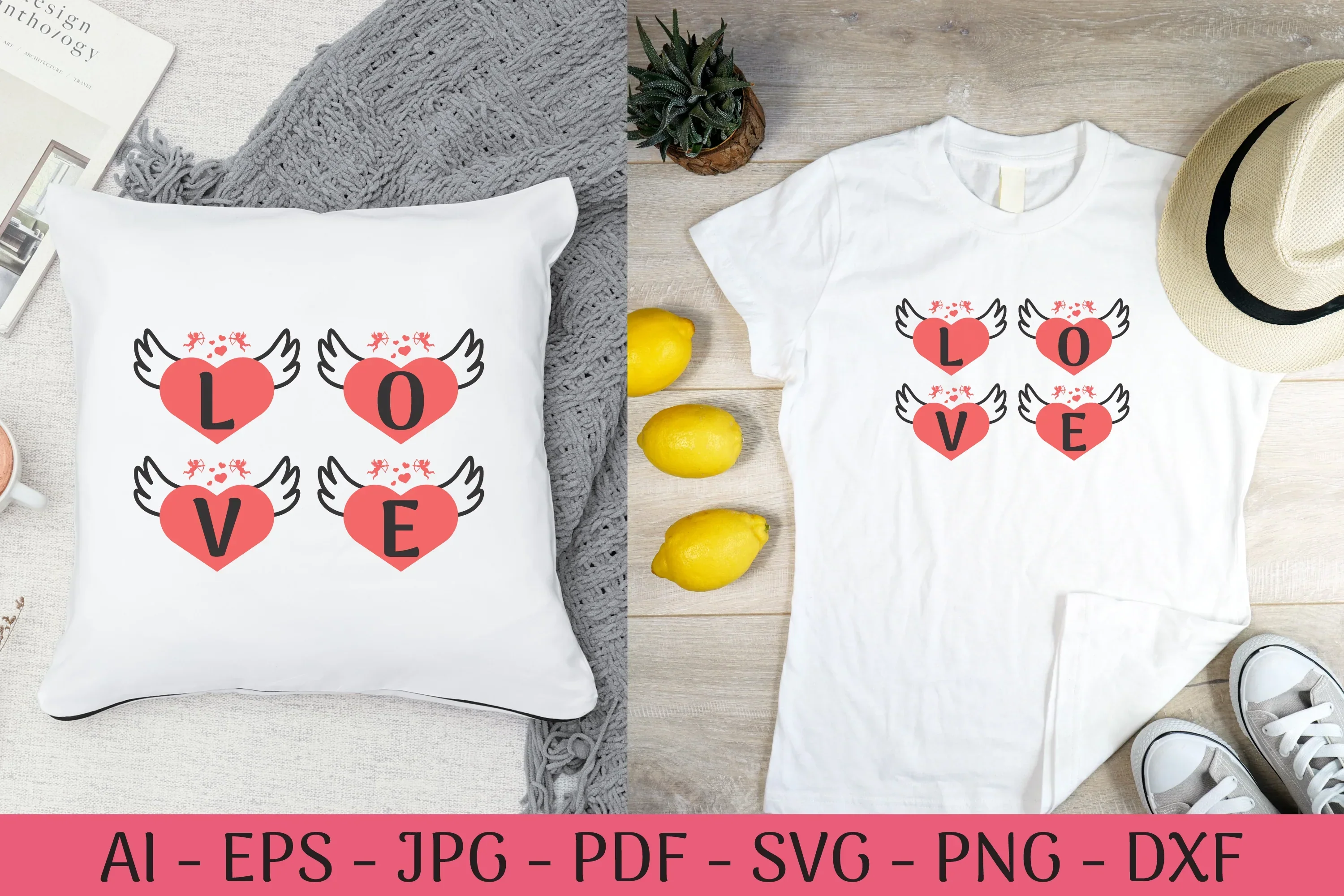 Alphabet Valentine Wing Black SVG Bundle - Image 2