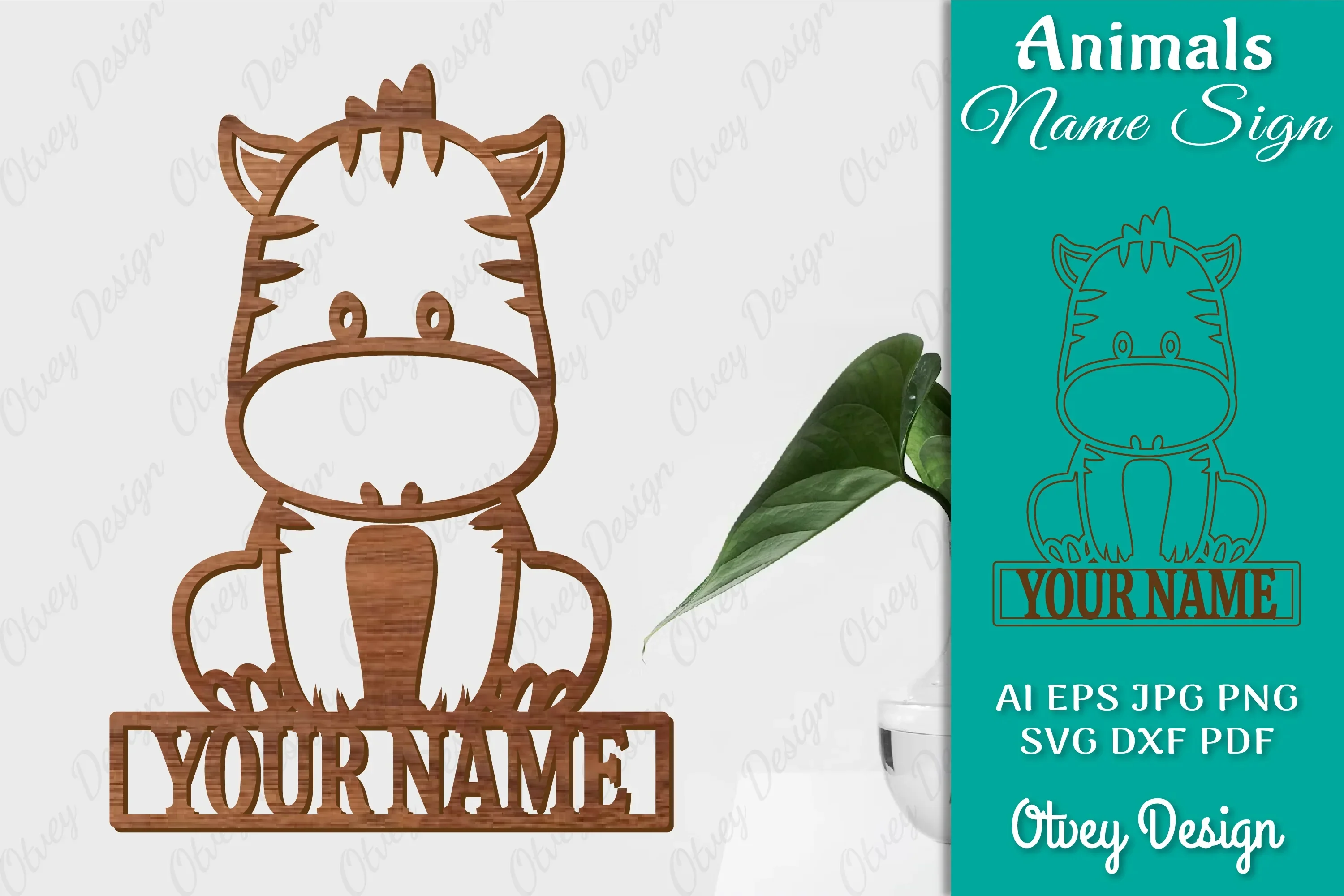 Animal Name Sign SVG Laser Cut Template Door Wall Hanger SVG Bundle