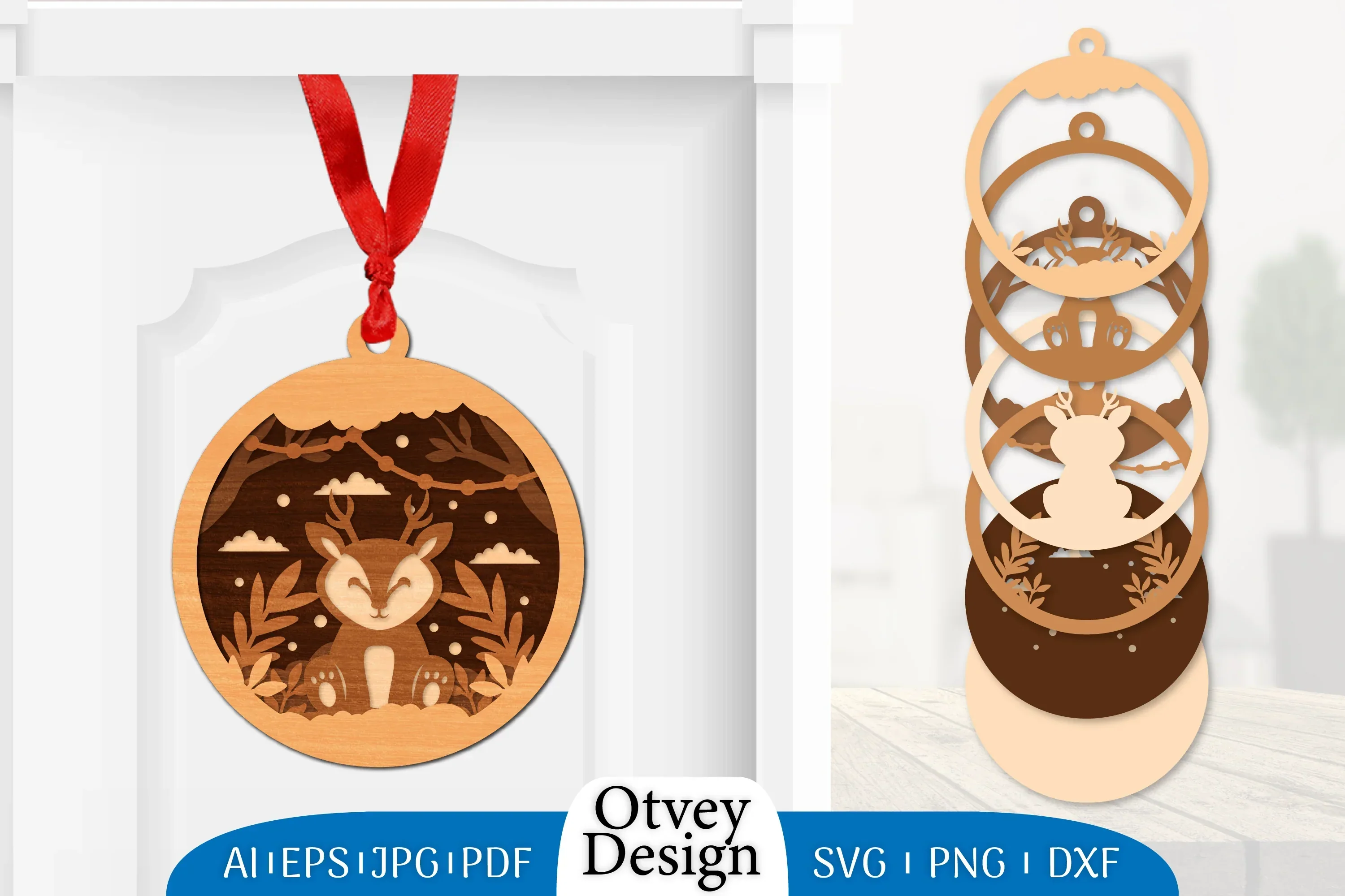Animals 3D Ornament Layered Lasercut SVG Bundle