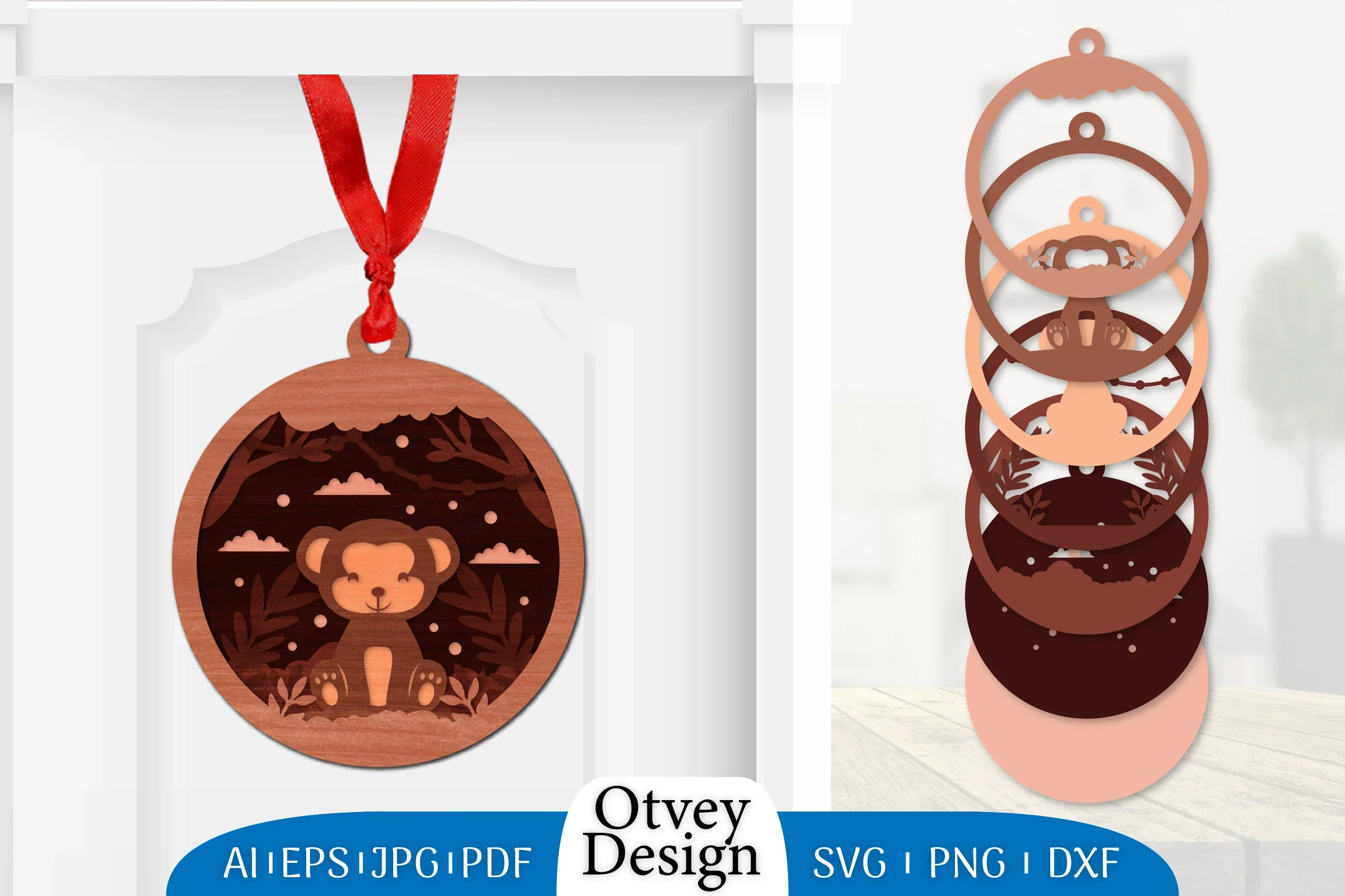 Animals 3D Ornament Layered Lasercut SVG Bundle