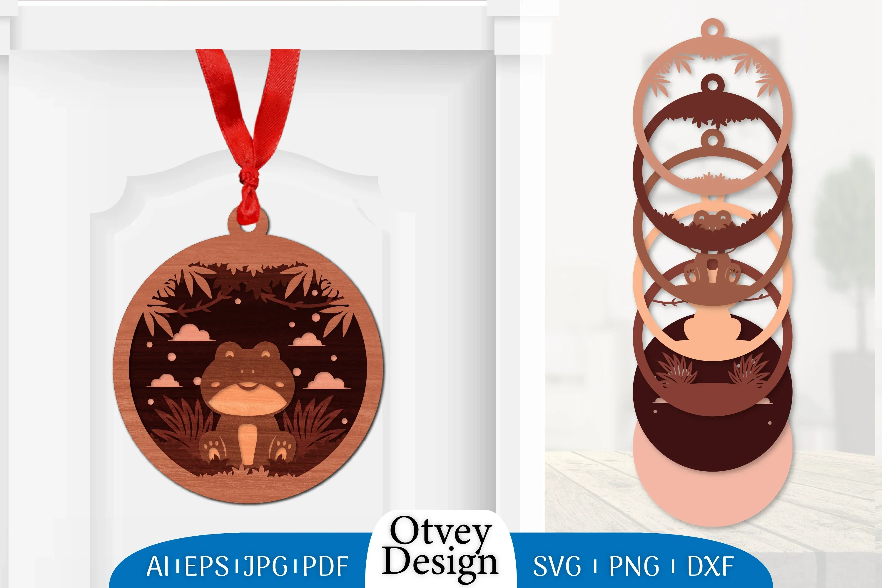 Animals 3D Ornament Layered Lasercut SVG Bundle