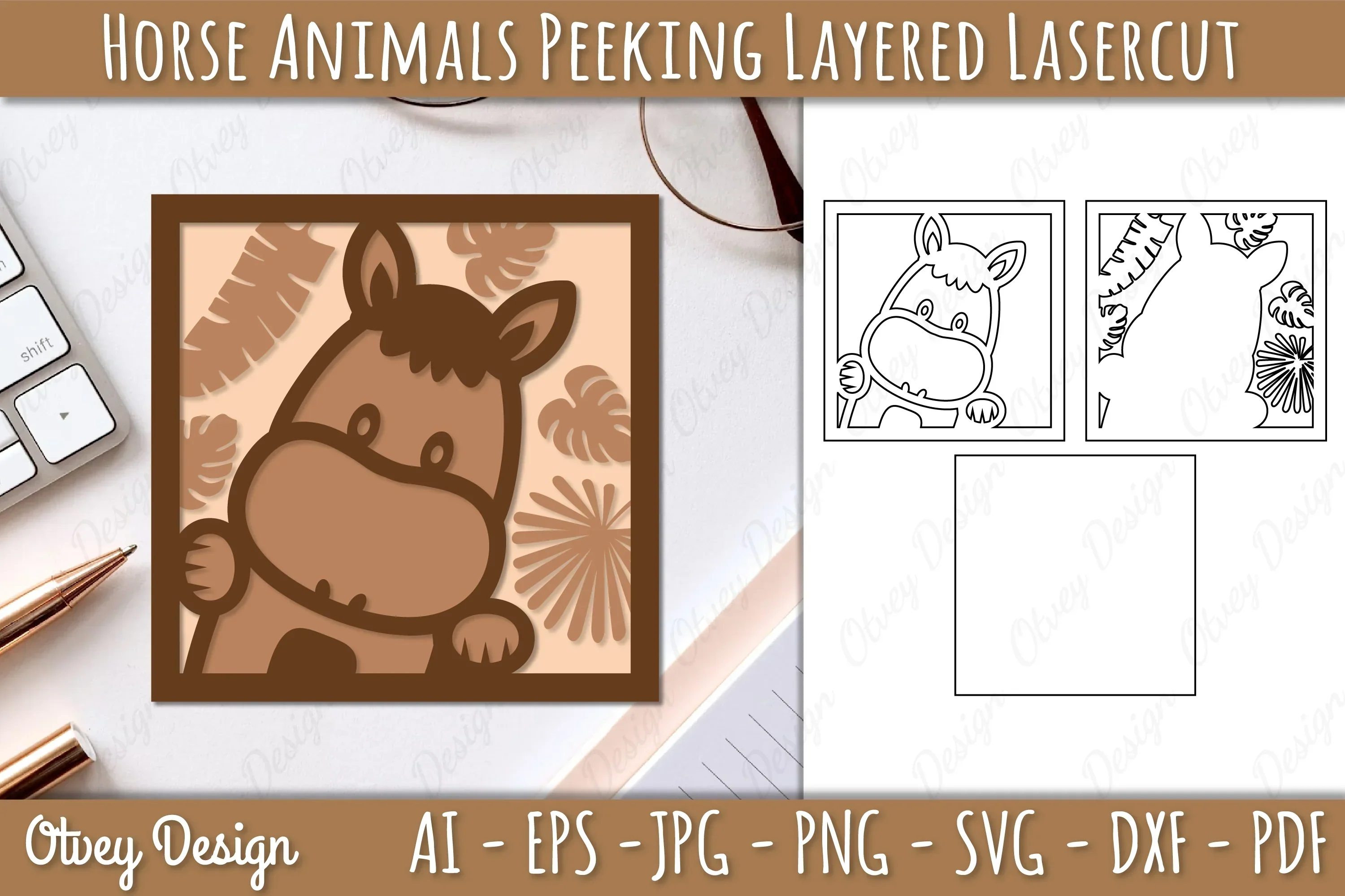 Animals Peeking Layered Lasercut SVG Bundle
