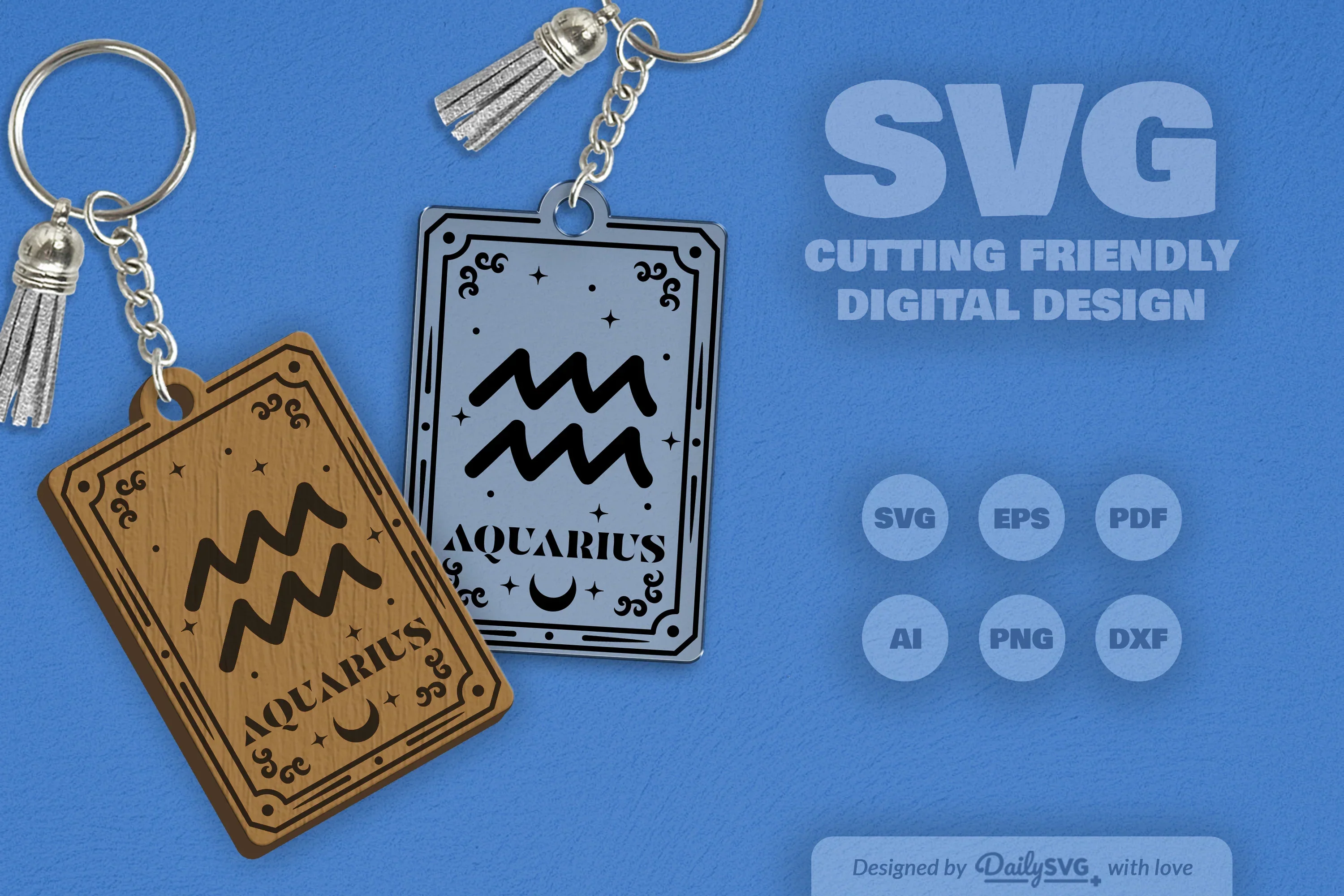Aquarius Zodiac SVG Card SVG Bundle - Image 2