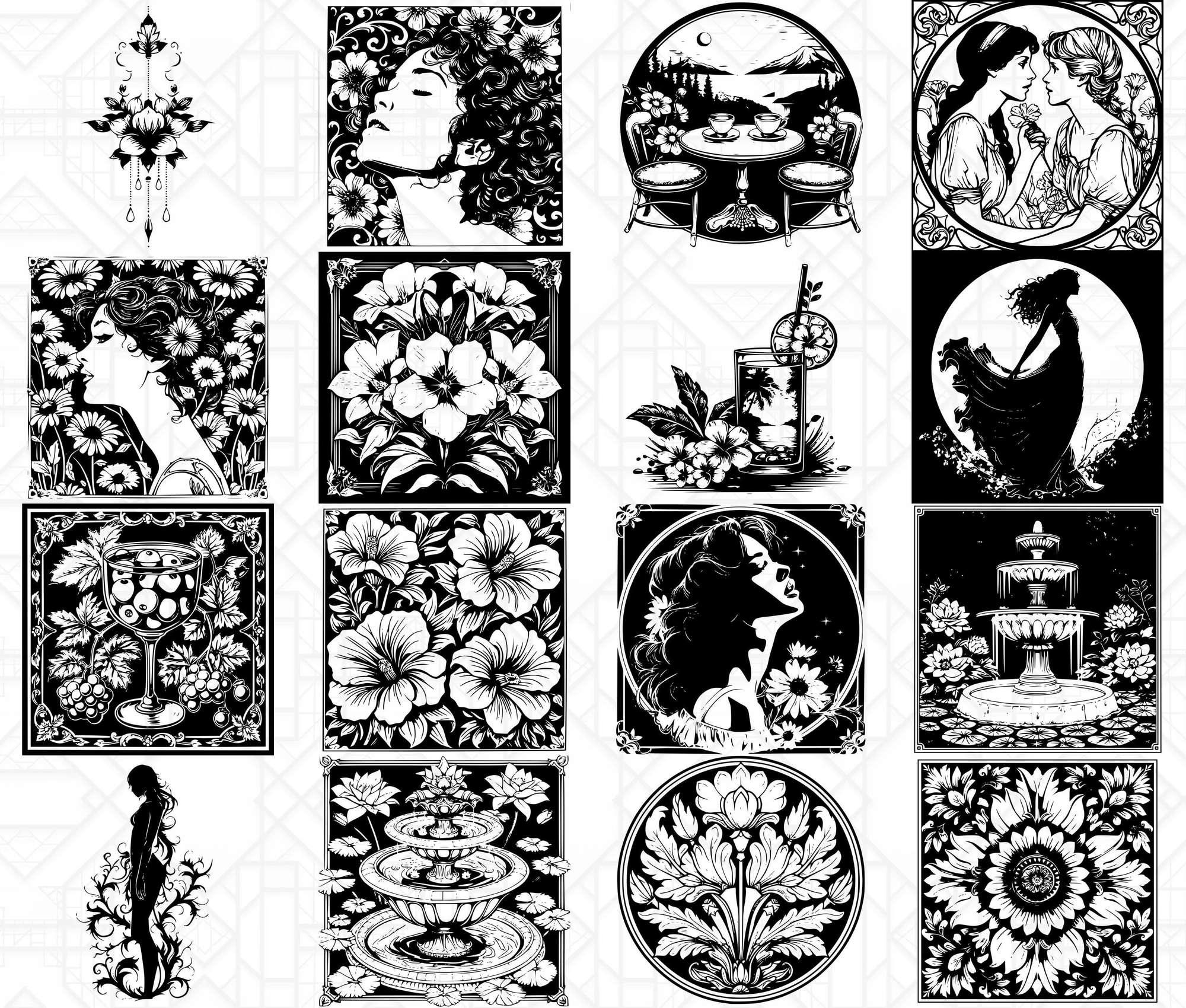 Art Nouveau Summer SVG Bundle - Image 2