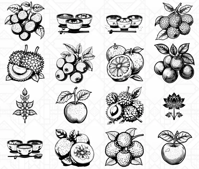 Asian Fruits SVG Bundle - Image 3