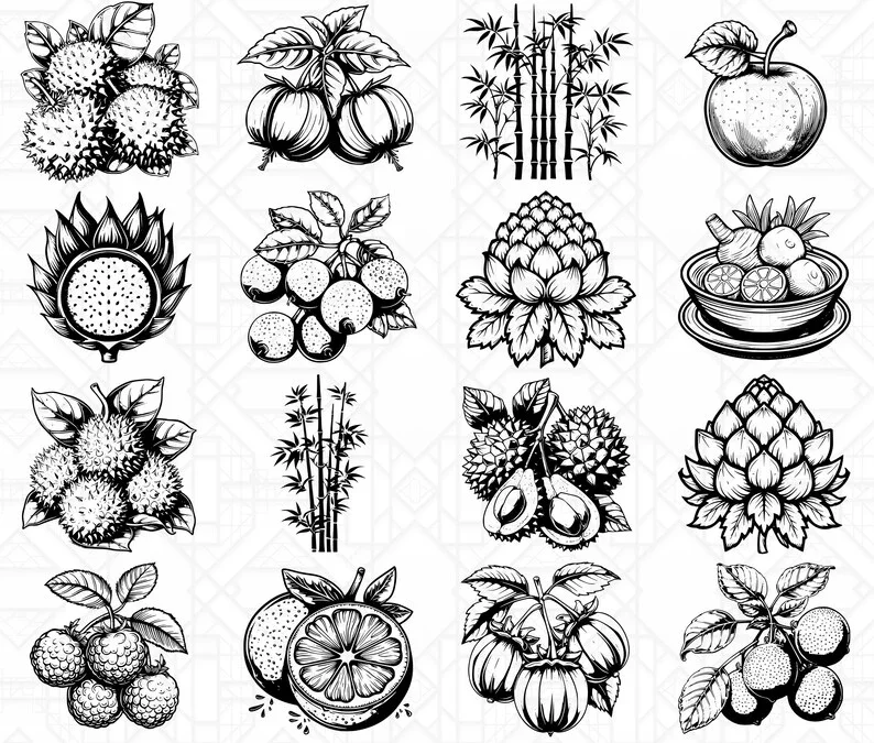 Asian Fruits SVG Bundle - Image 5
