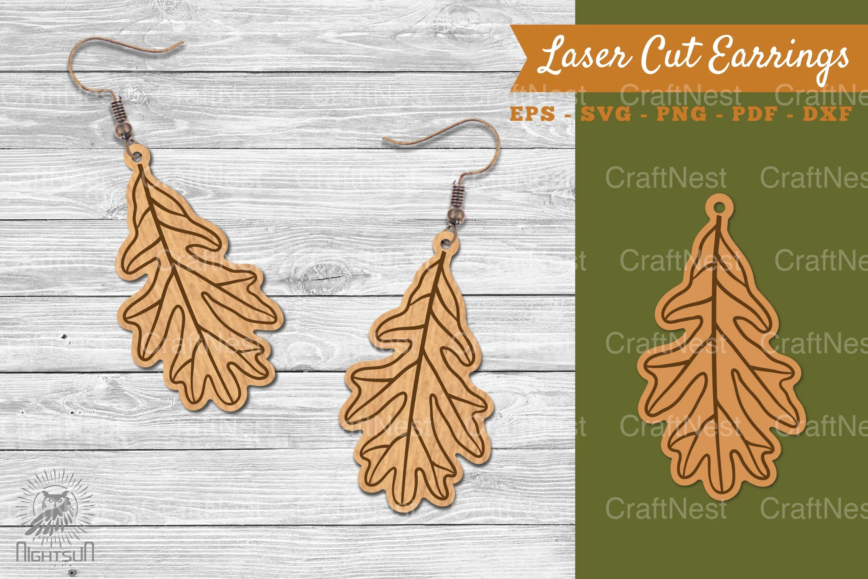 Autumn Leaves Laser Cut Earrings SVG Bundle