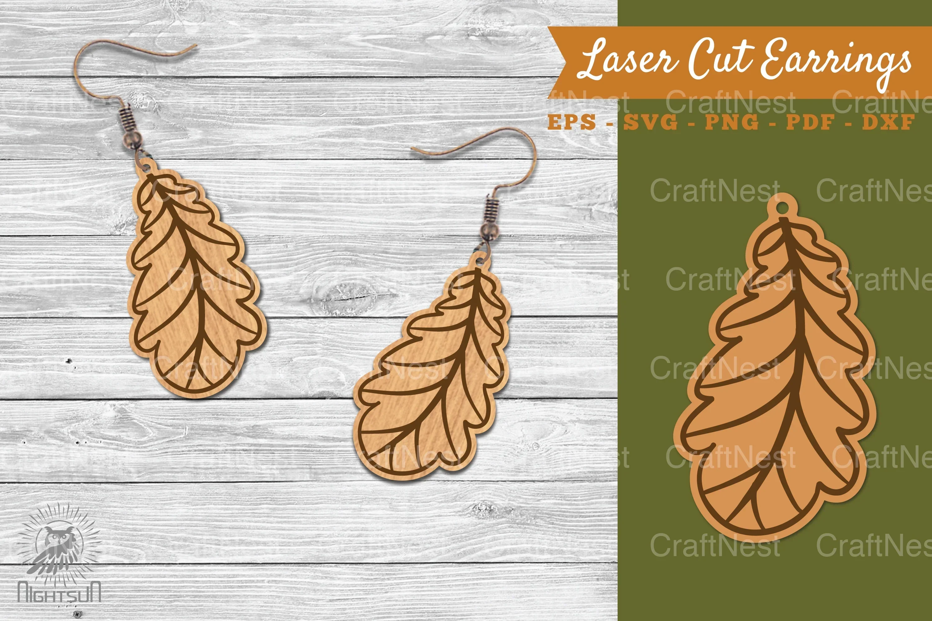 Autumn Leaves Laser Cut Earrings SVG Design Bundle