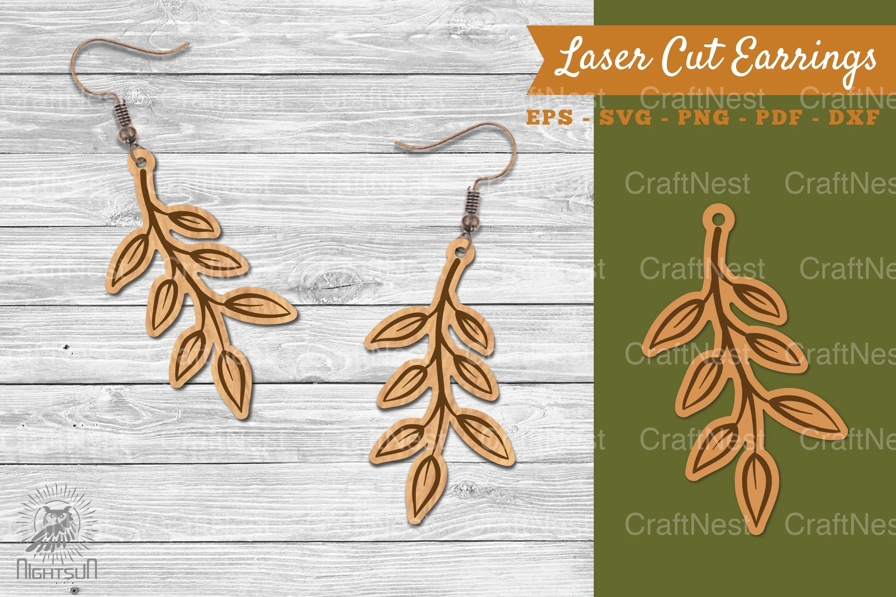 Autumn Leaves Laser Cut Earrings SVG Design Bundle