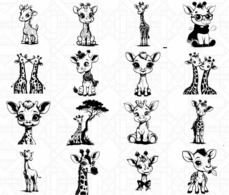 Baby Giraffes SVG Bundle - Image 3
