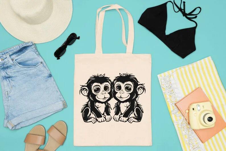 Baby Monkeys SVG Bundle - Image 8