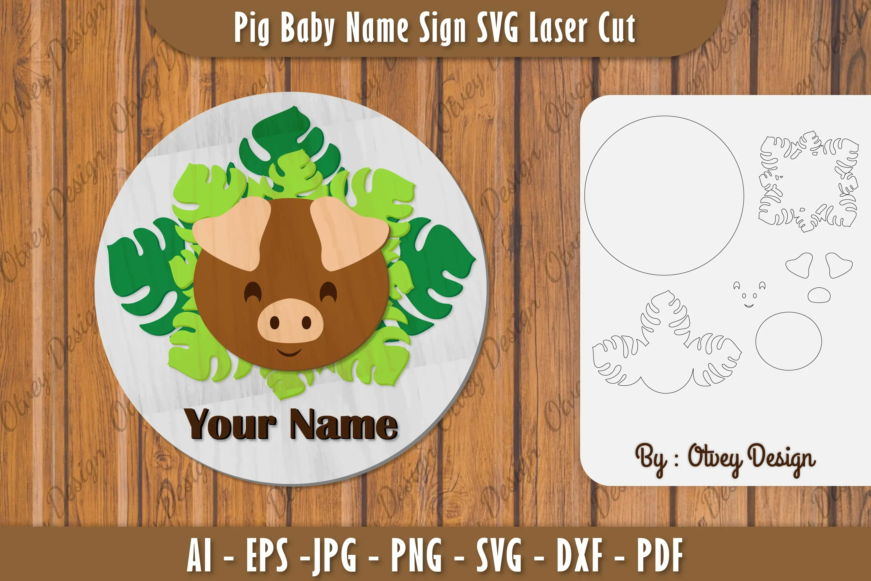 Baby Name Sign SVG Laser Cut Bundle