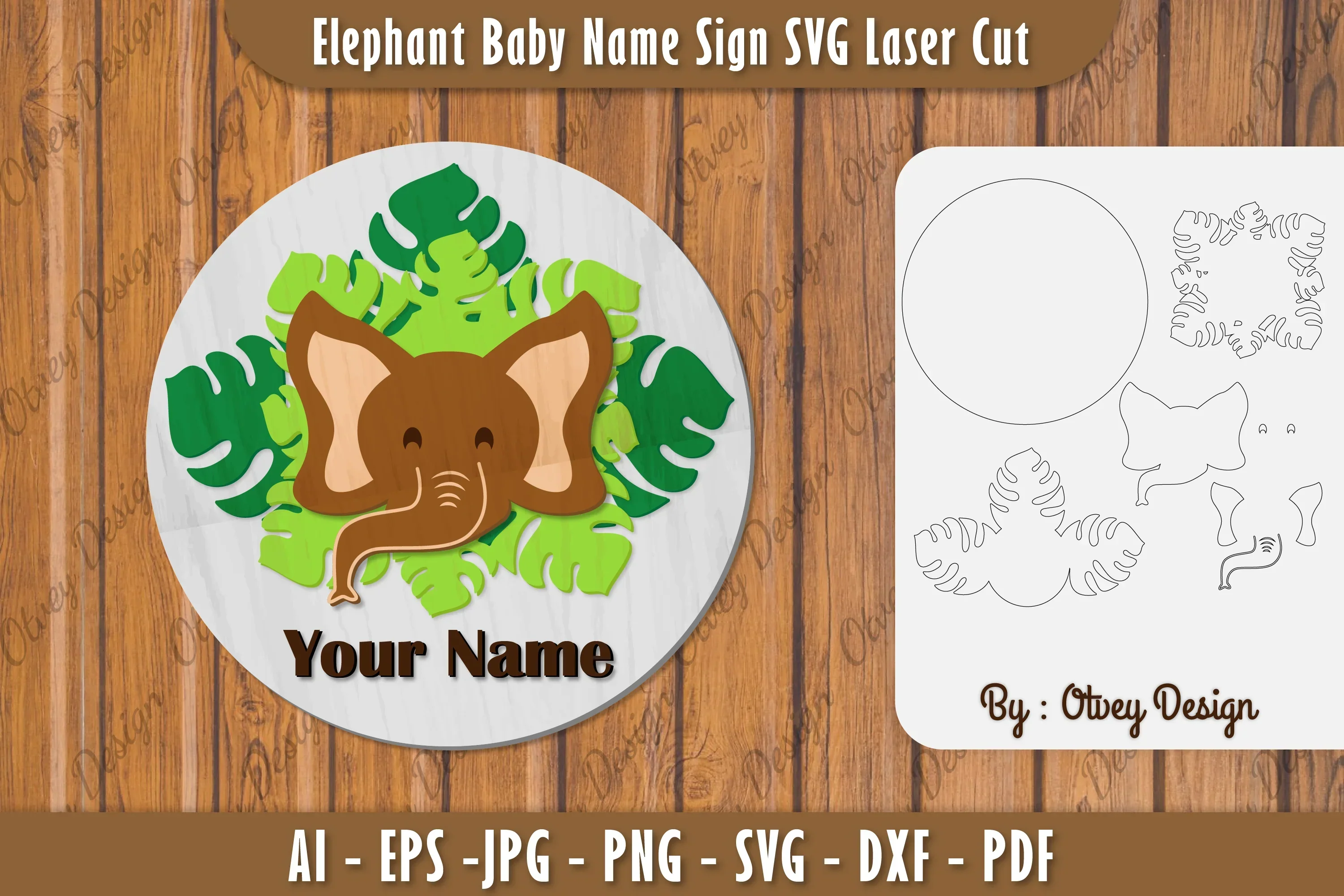 Baby Name Sign SVG Laser Cut Bundle