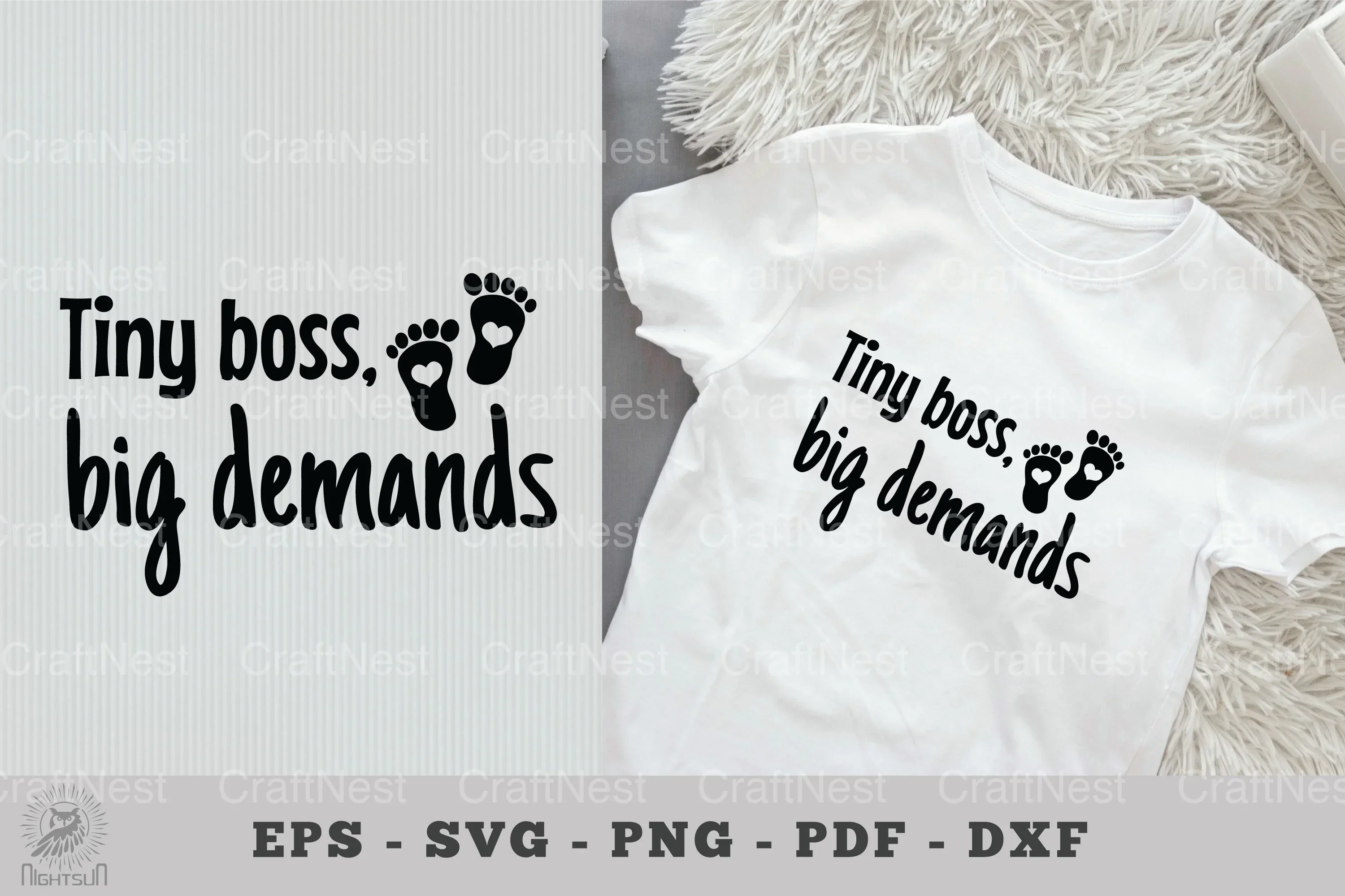 Baby Quotes SVG: Tiny Boss, Big Demands Clipart Bundle