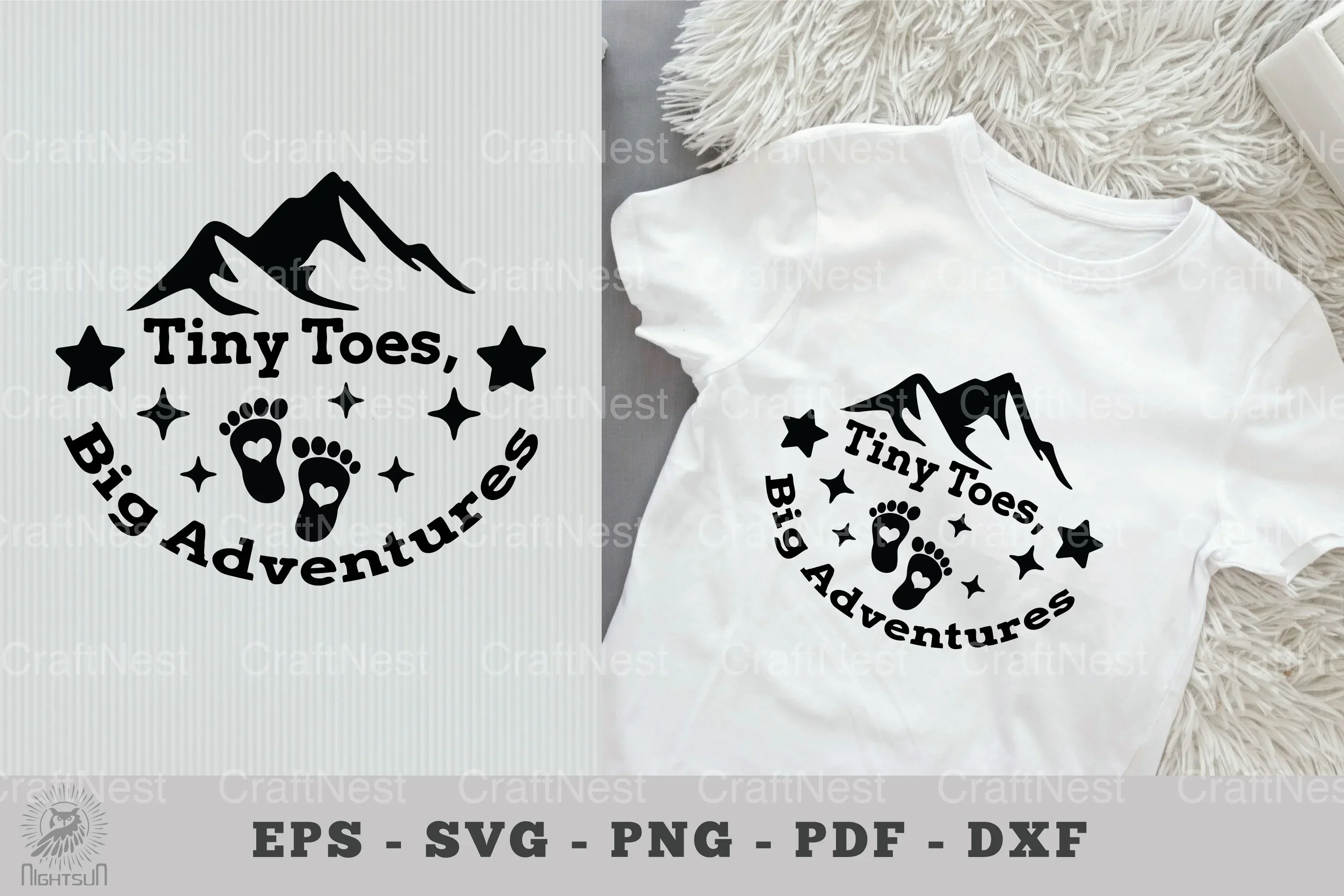 Baby Quotes SVG: Tiny Toes, Big Adventures Clipart Bundle