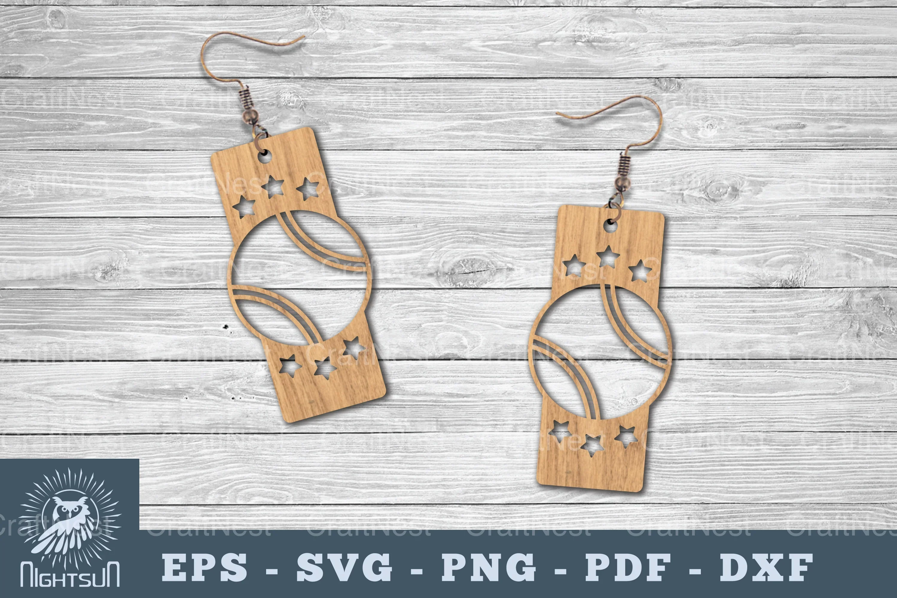 Baseball Laser Cut Earrings SVG Bundle